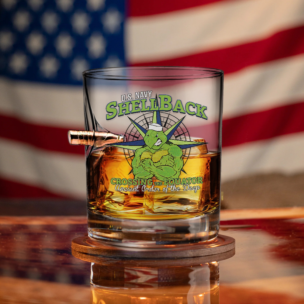 Shellback Ancient Order Of The Deep Bullet Whiskey Glass
