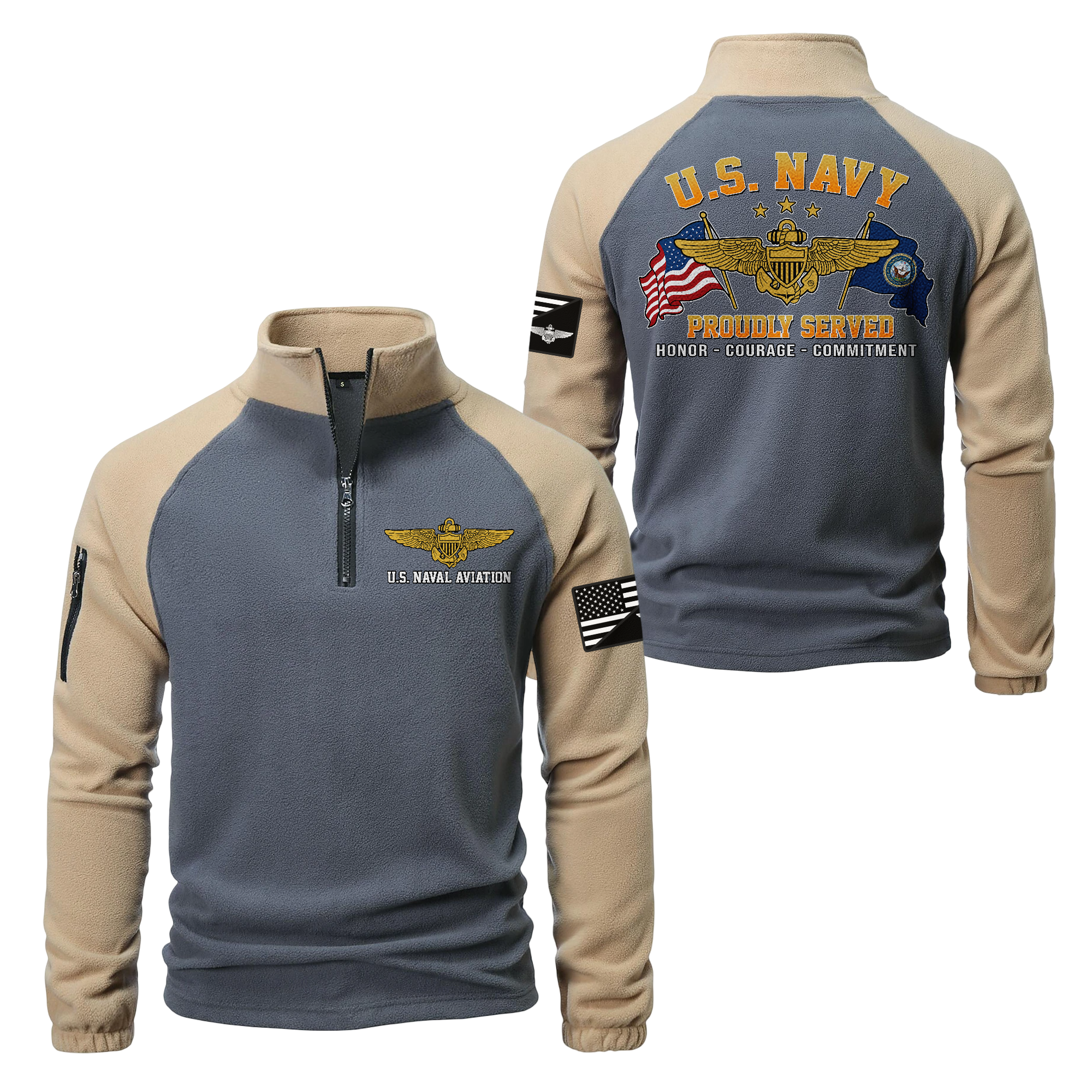 Naval Aviation Half-Zip Raglan Sweatshirt