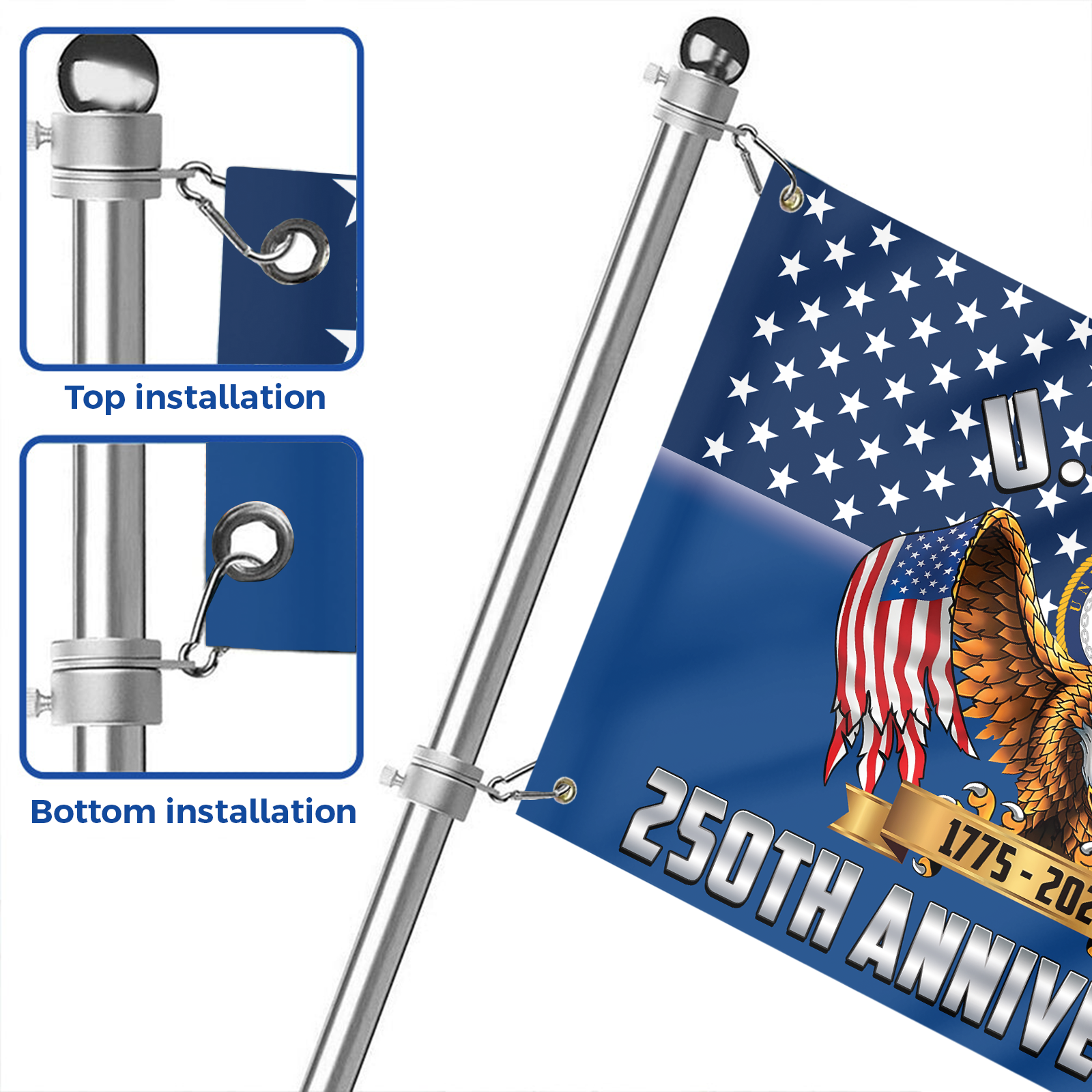 Navy 250th Anniversary House Flag