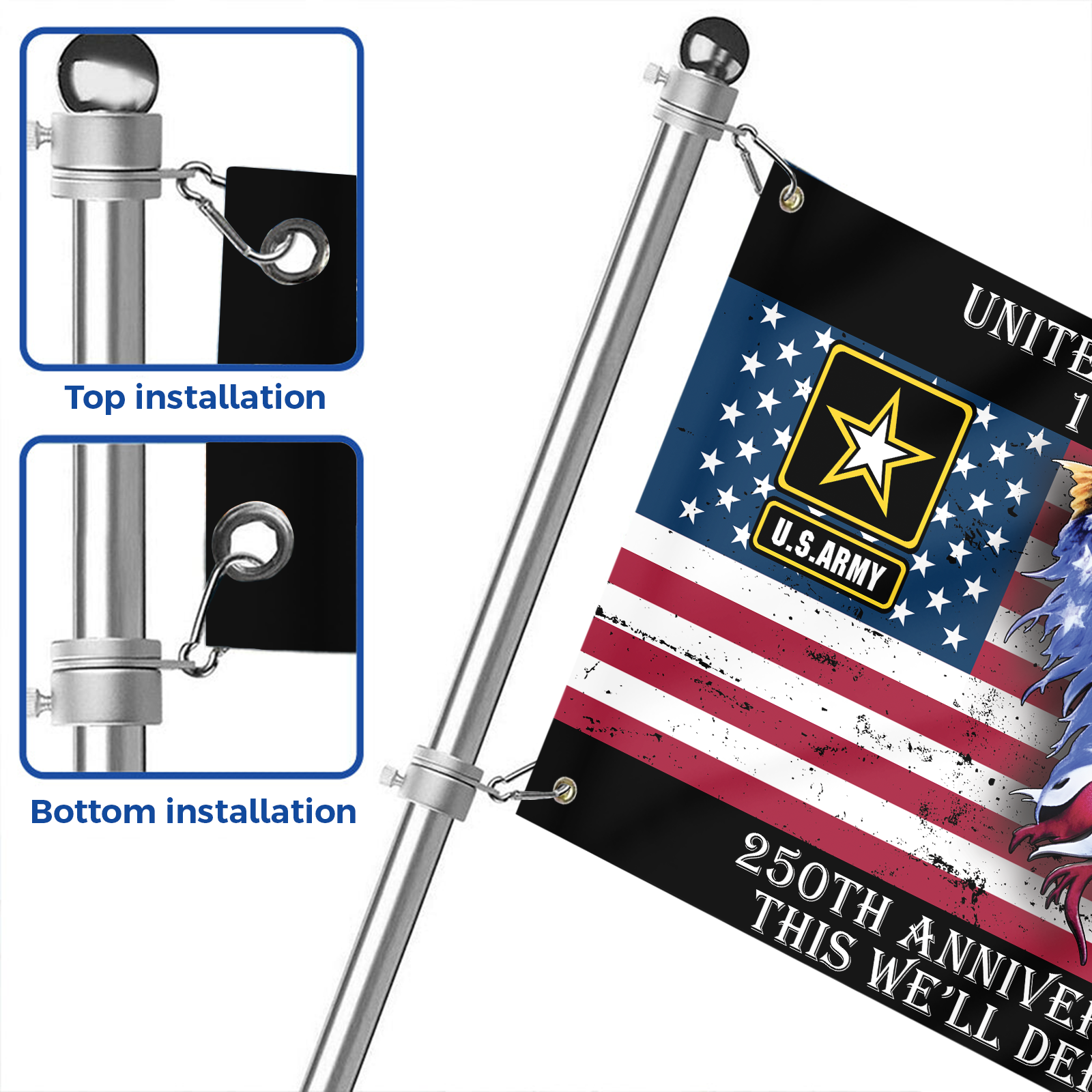 Army 250th Anniversary House Flag