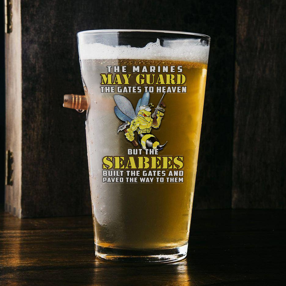 Seabees Built The Gates Bullet Pint Glass
