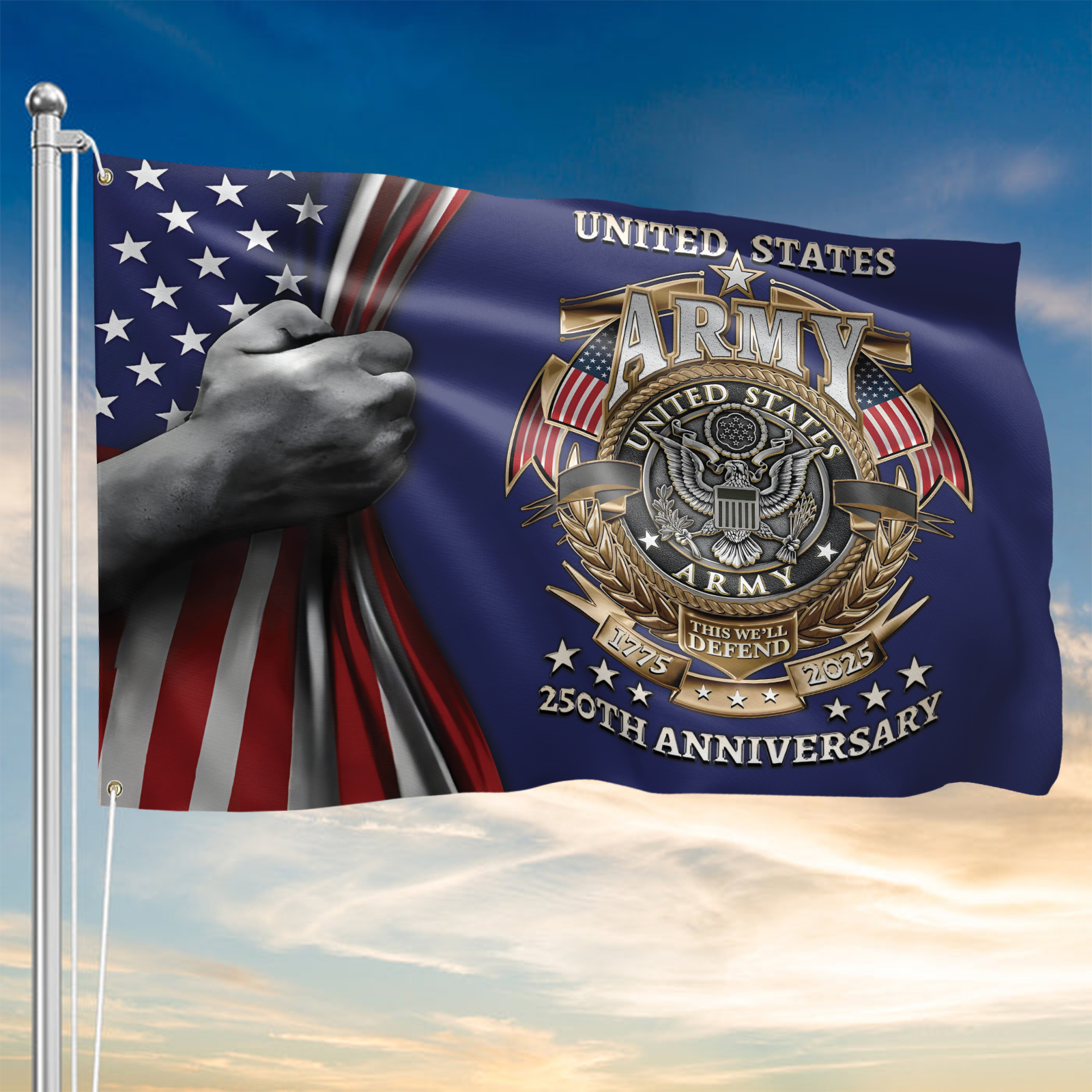 Army 250th Anniversary House Flag