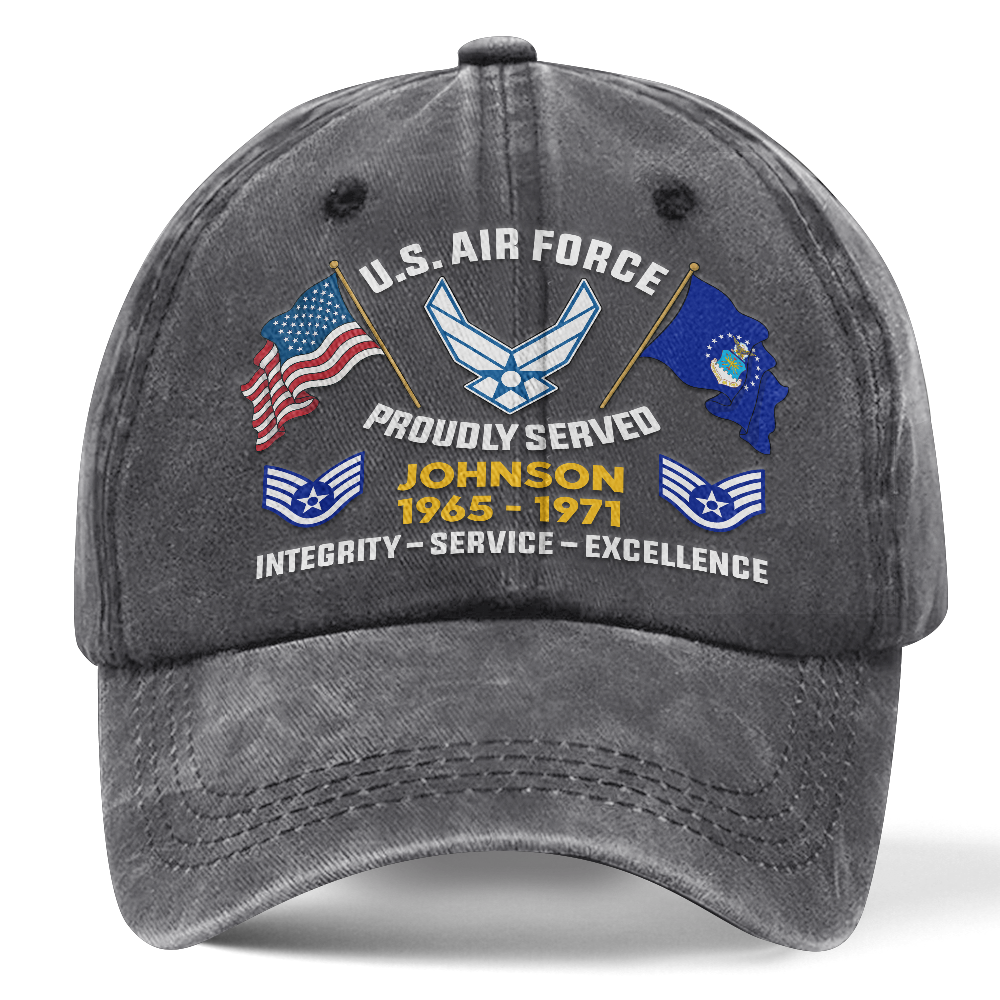 Personalizable Air Force Washed Cap