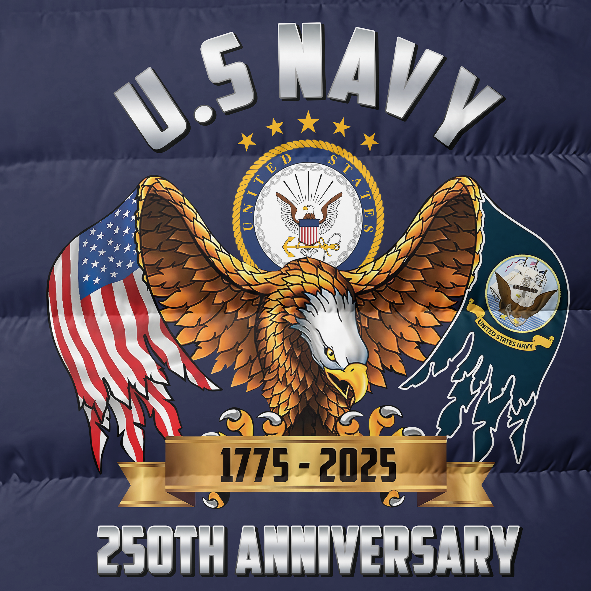 Navy 250th Anniversary Puffer Vest