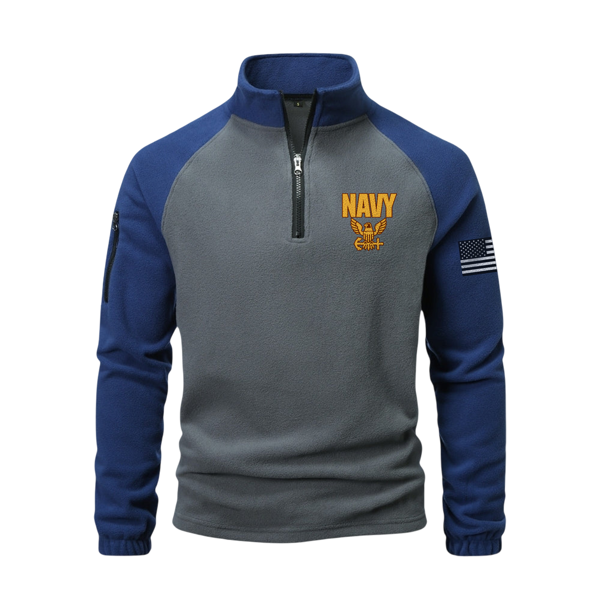 Navy Honor Courage Commitment Half-Zip Raglan Sweatshirt