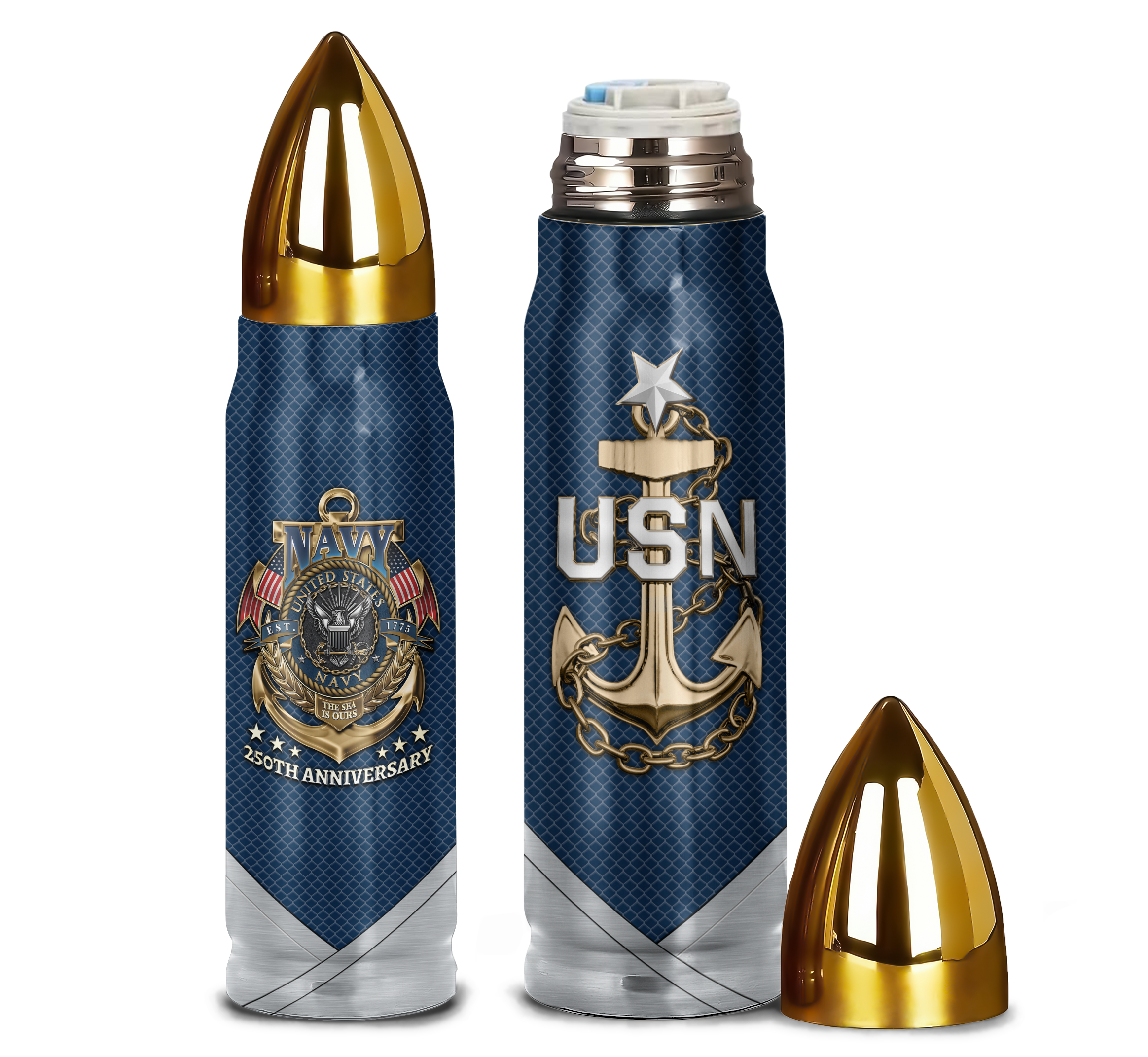 Navy 250th Anniversary Bullet Tumbler