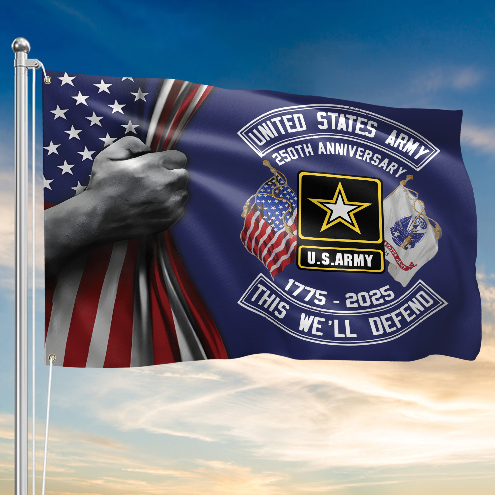 Army 250th Anniversary House Flag