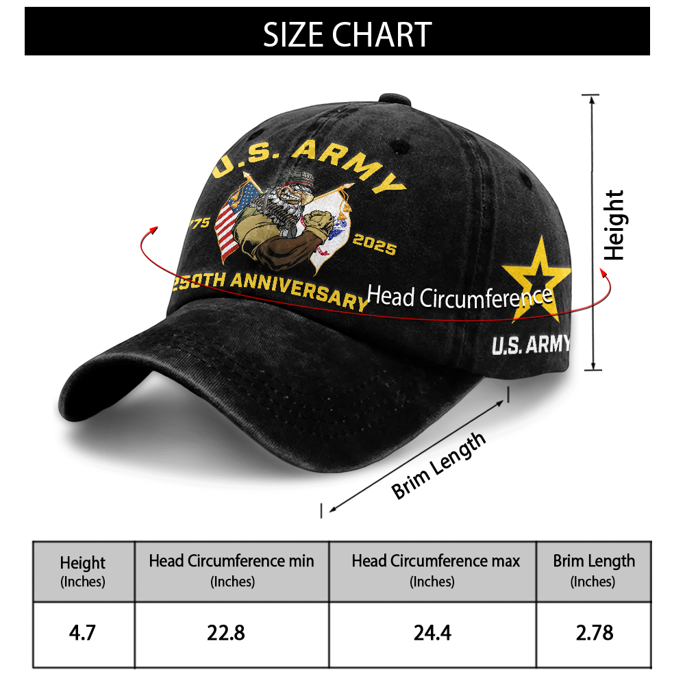 Army 250th Anniversary Washed Cap