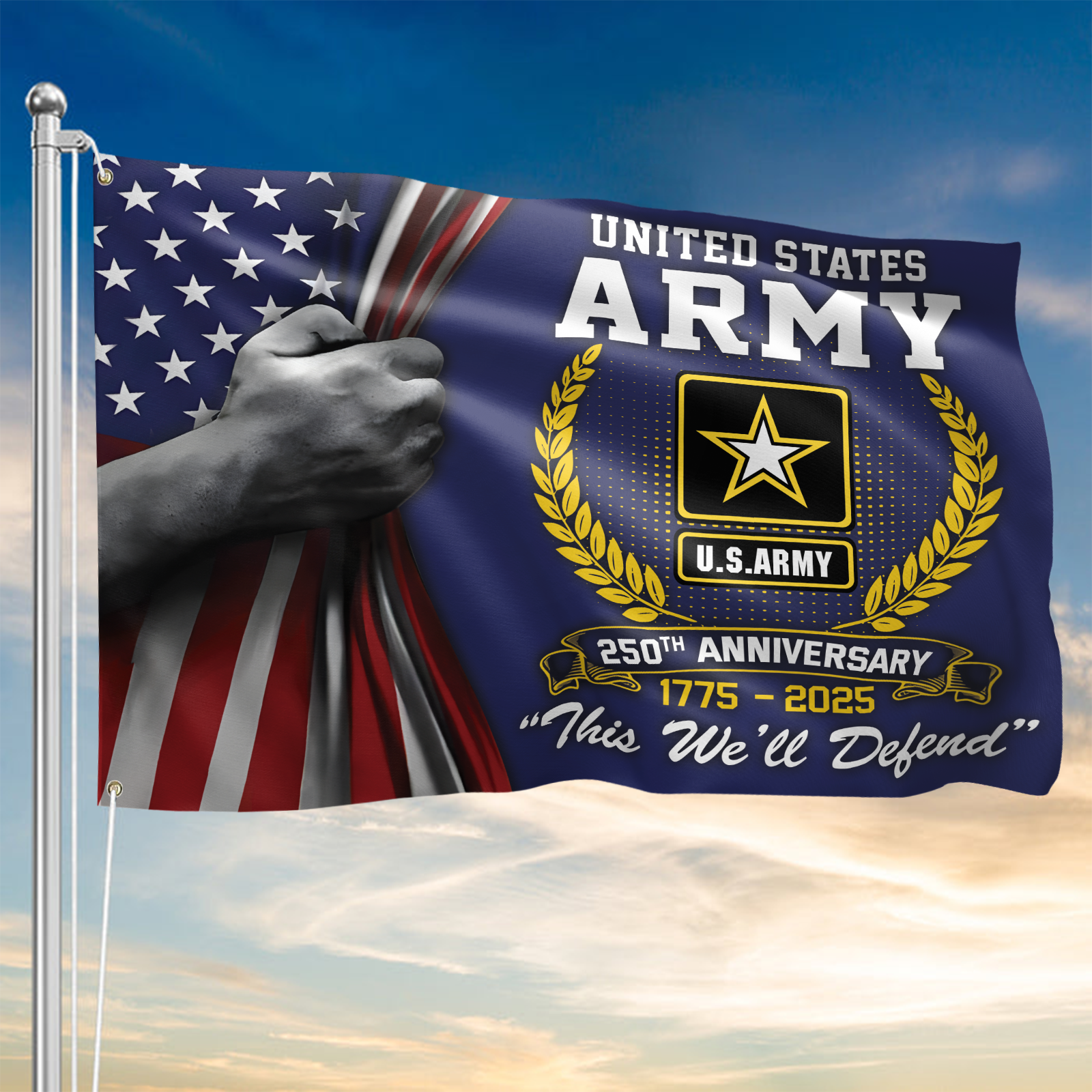 Army 250th Anniversary House Flag