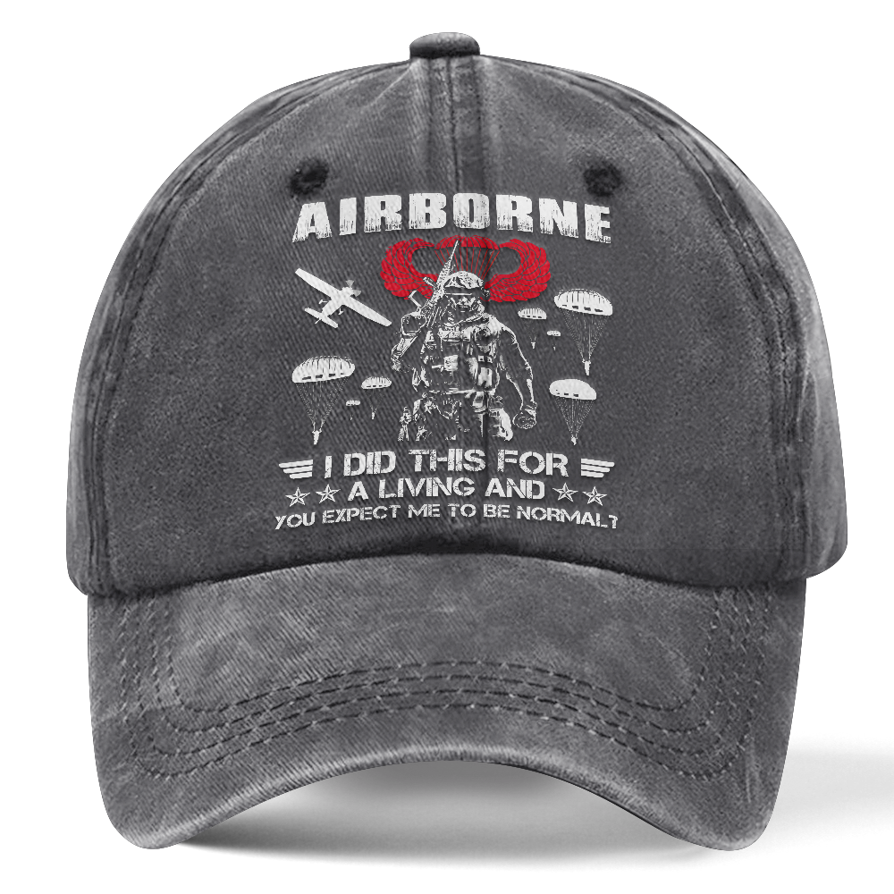 Airborne I Did This For A Living Washed Cap