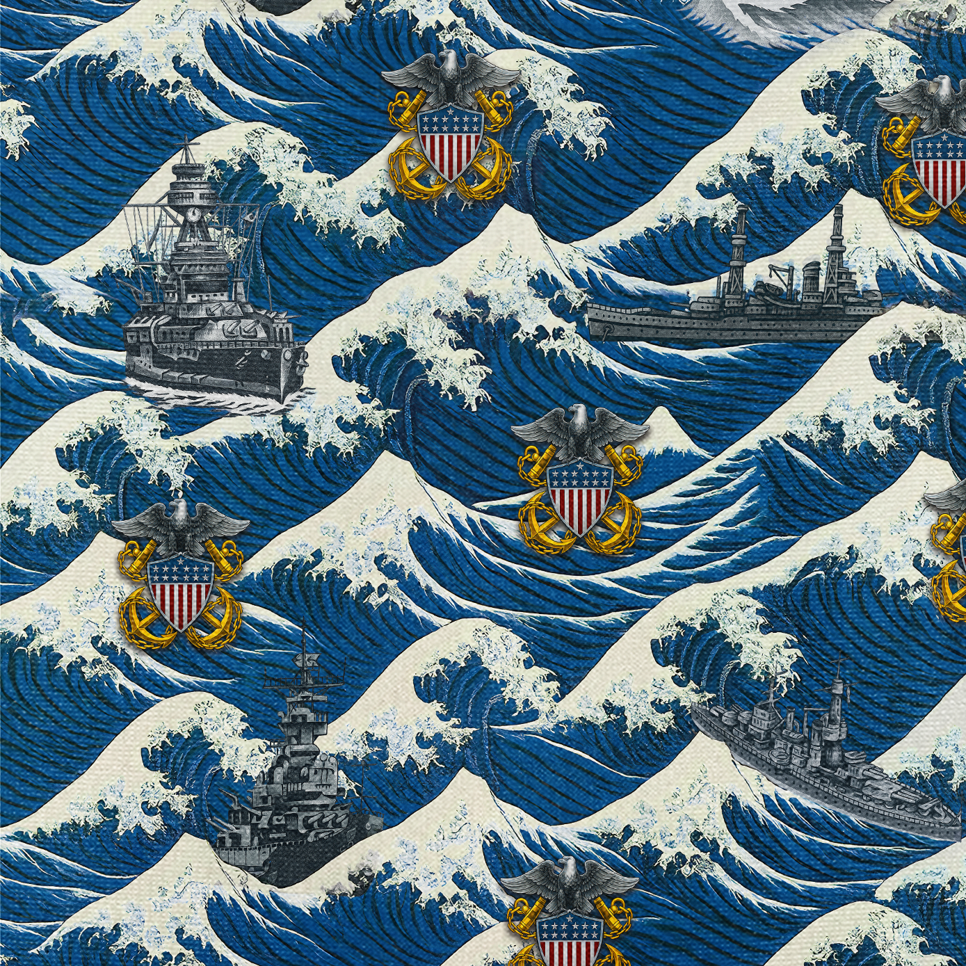 Navy Tropical Cuban Shirt