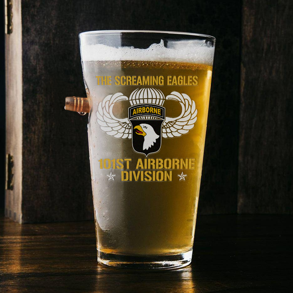The Screaming Eagles Bullet Pint Glass