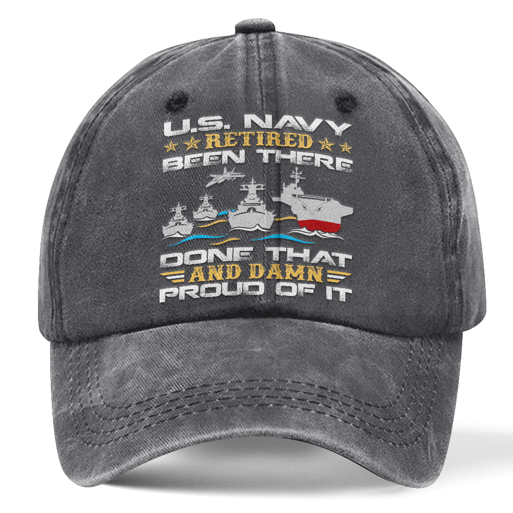 Personalized Navy Been There Done That Washed Cap