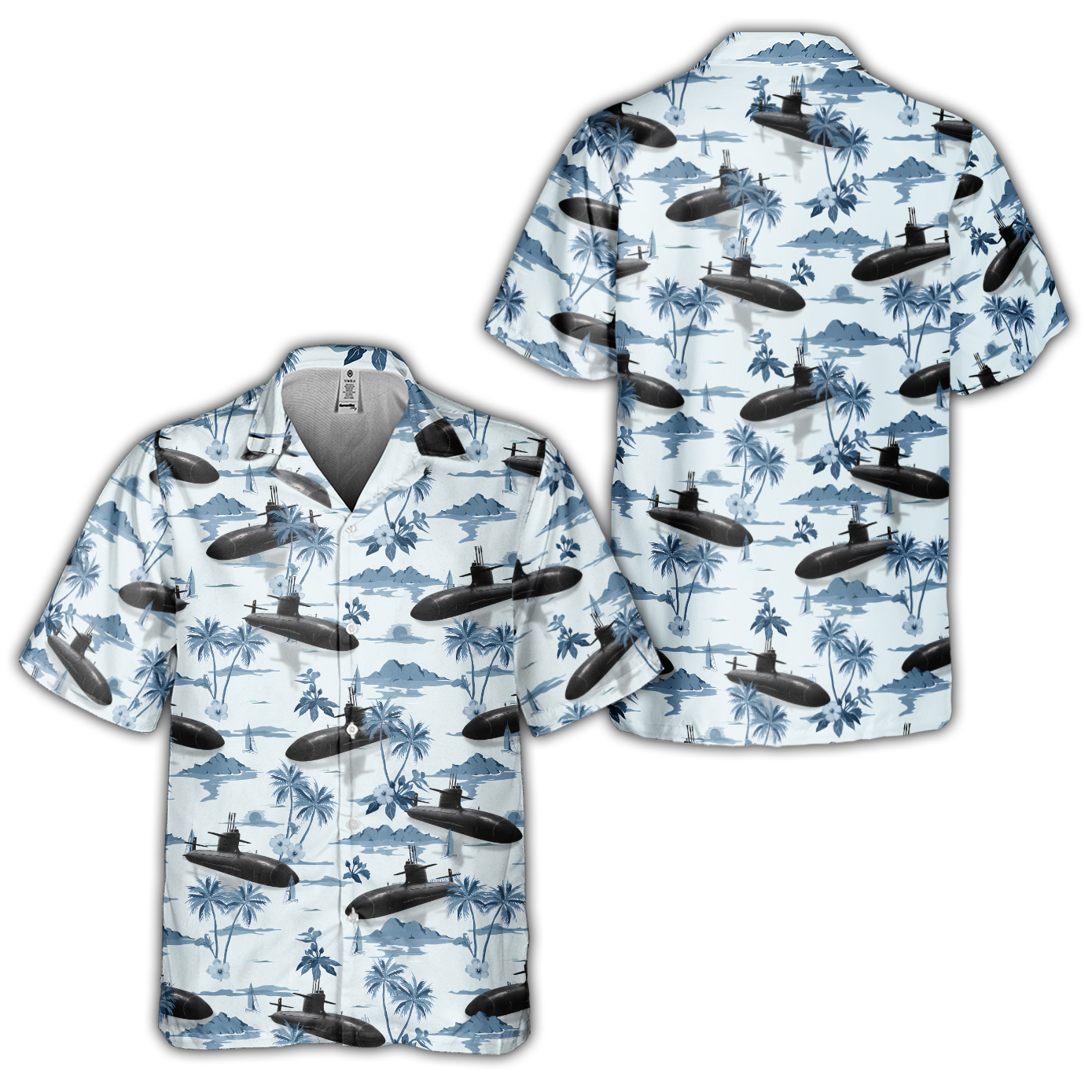 Navy Submarine Tropical Cuban Shirt
