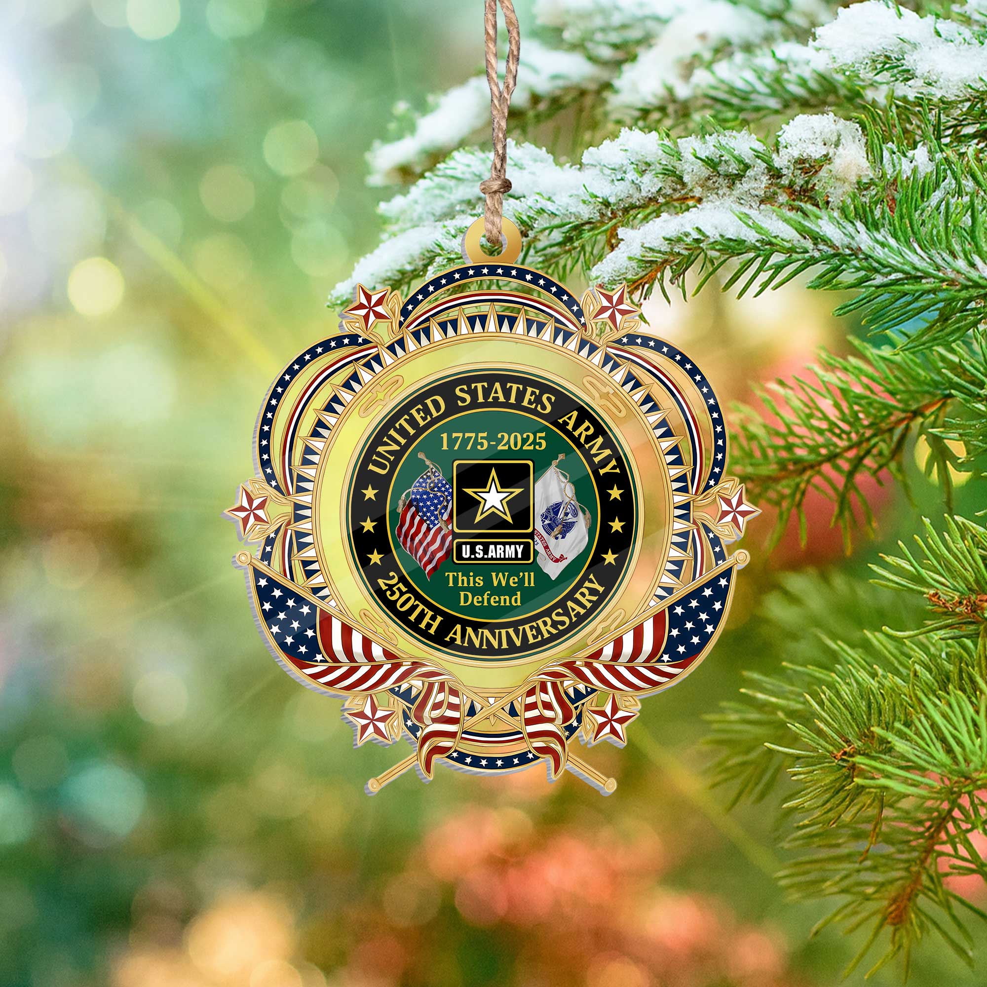 Army 250th Anniversary Acrylic Ornament