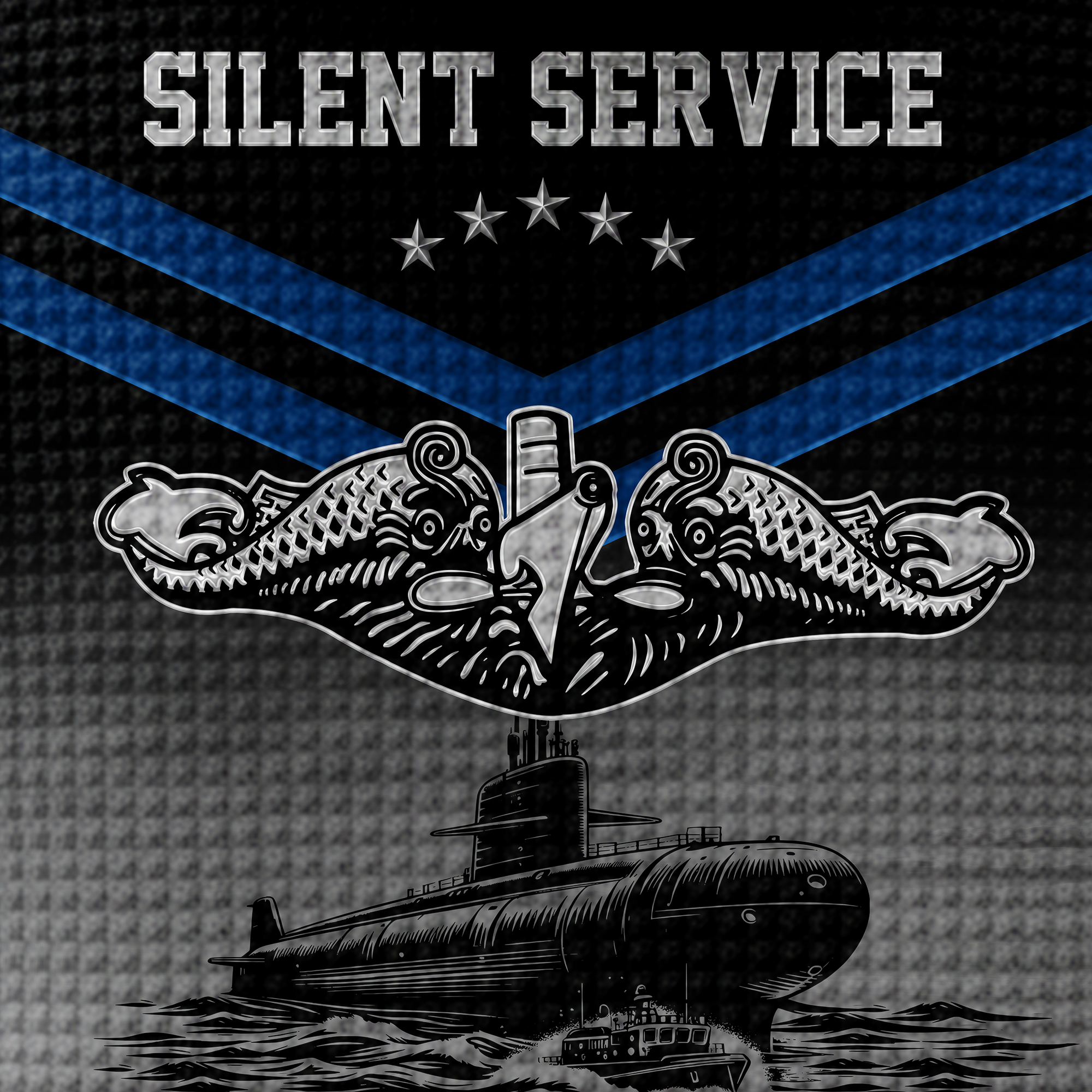 Navy Submarine Quarter Zip Waffle Hoodie