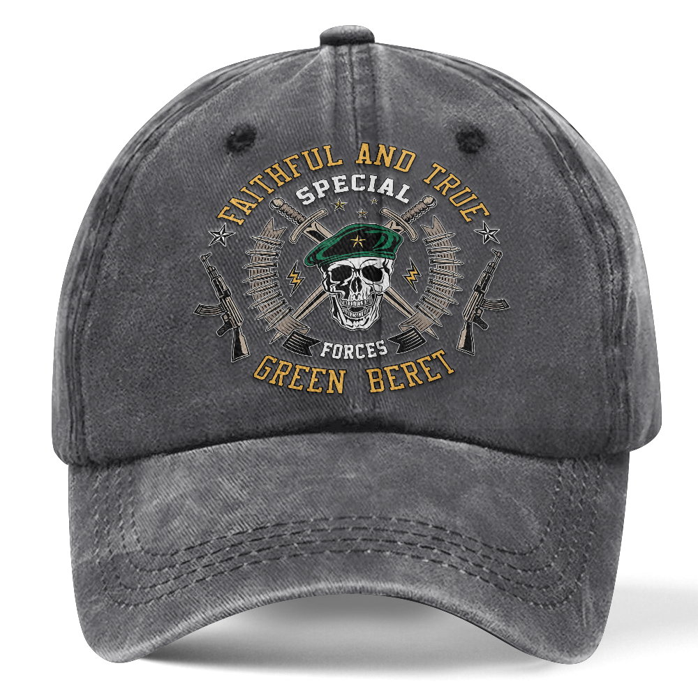 Personalizable Special Forces Green Beret Washed Cap