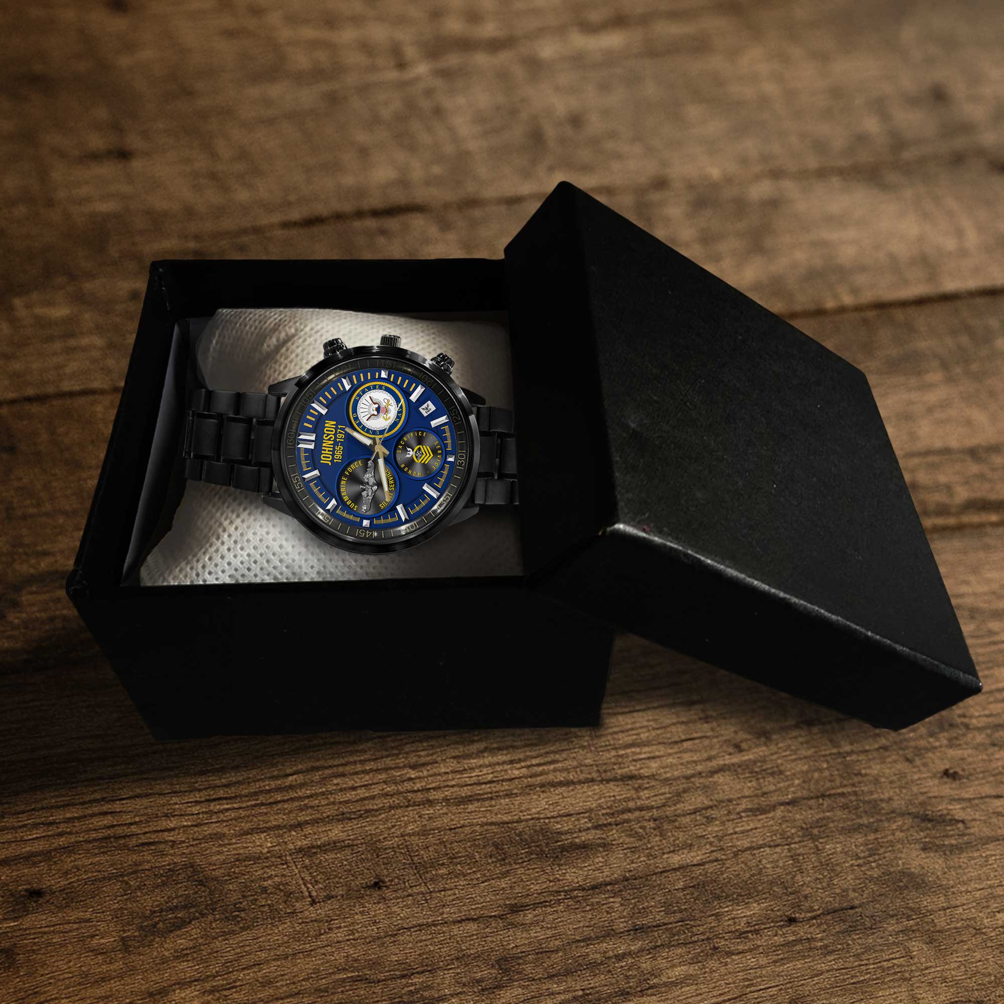 Personalizable Navy Submarine Stainless Steel Watch