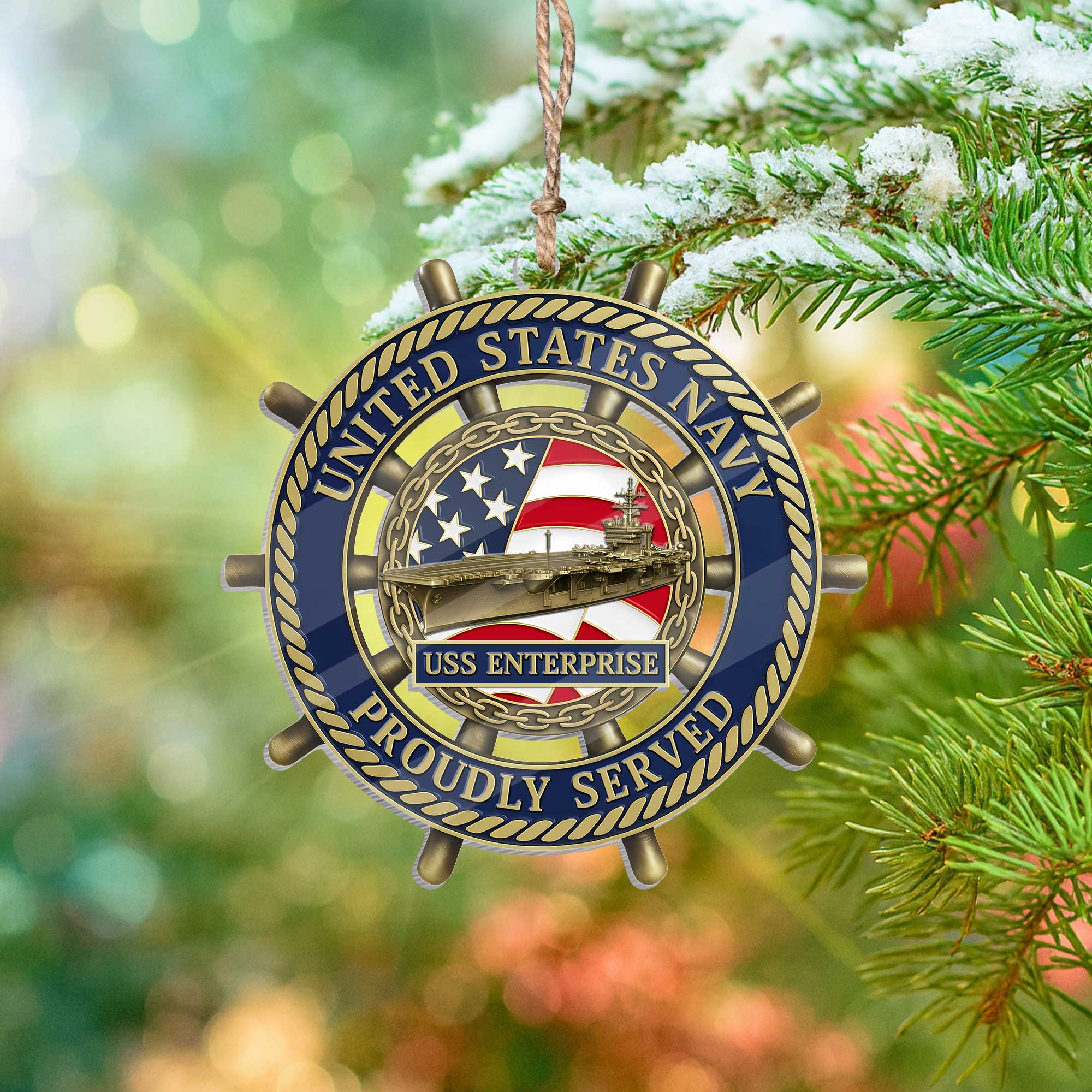 Personalizable Navy Ship Acrylic Ornament