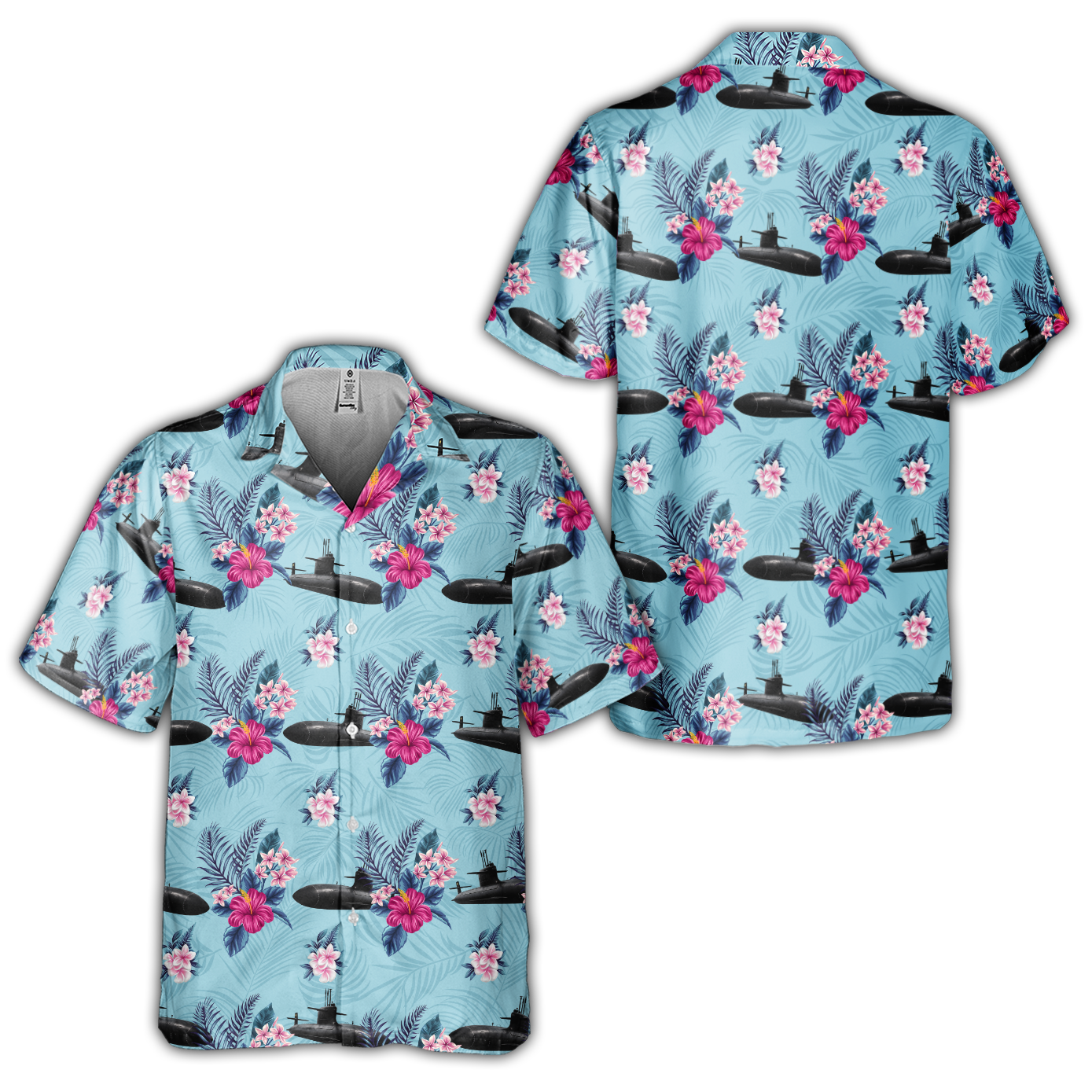 Navy Submarine Tropical Cuban Shirt