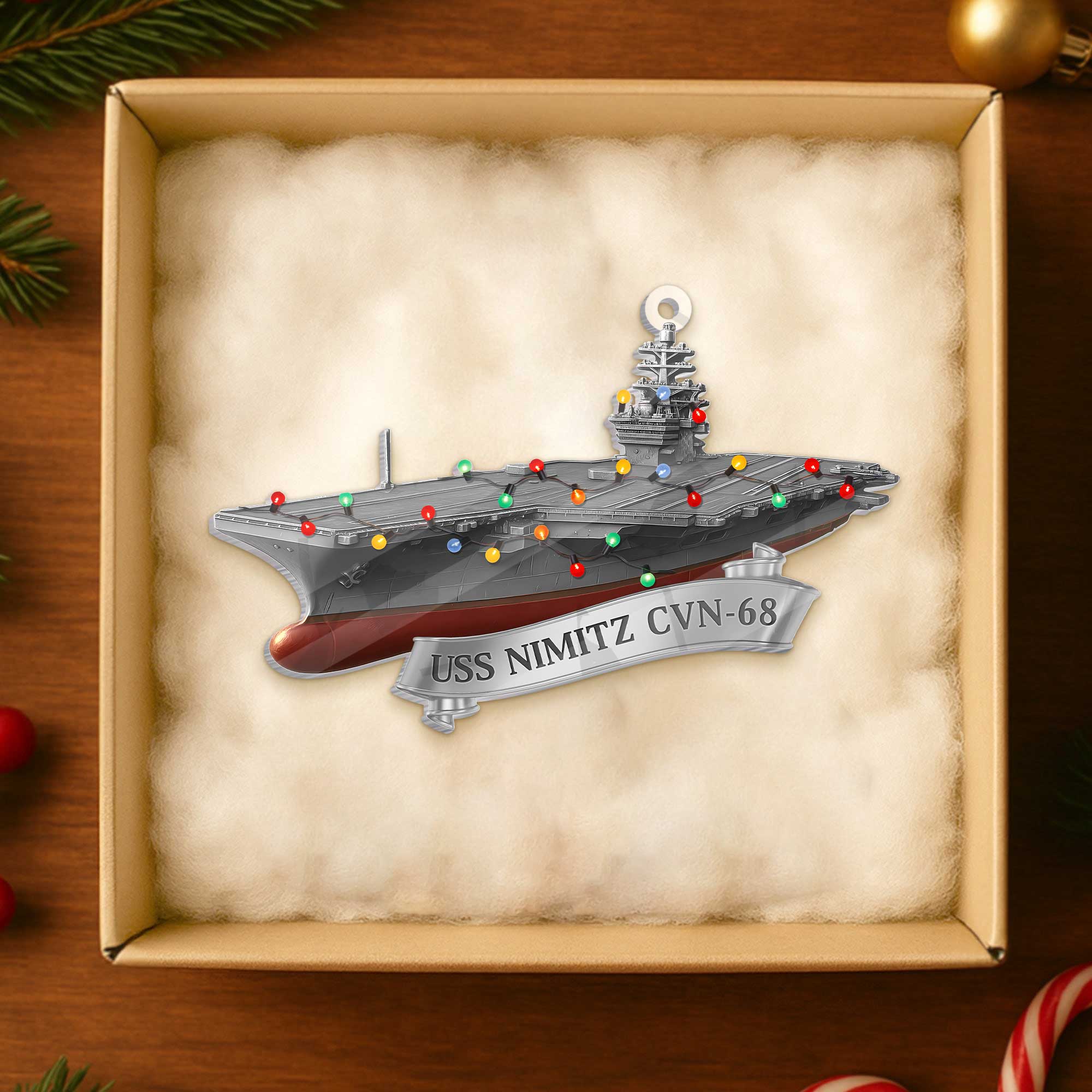Personalizable Navy Ship Acrylic Ornament