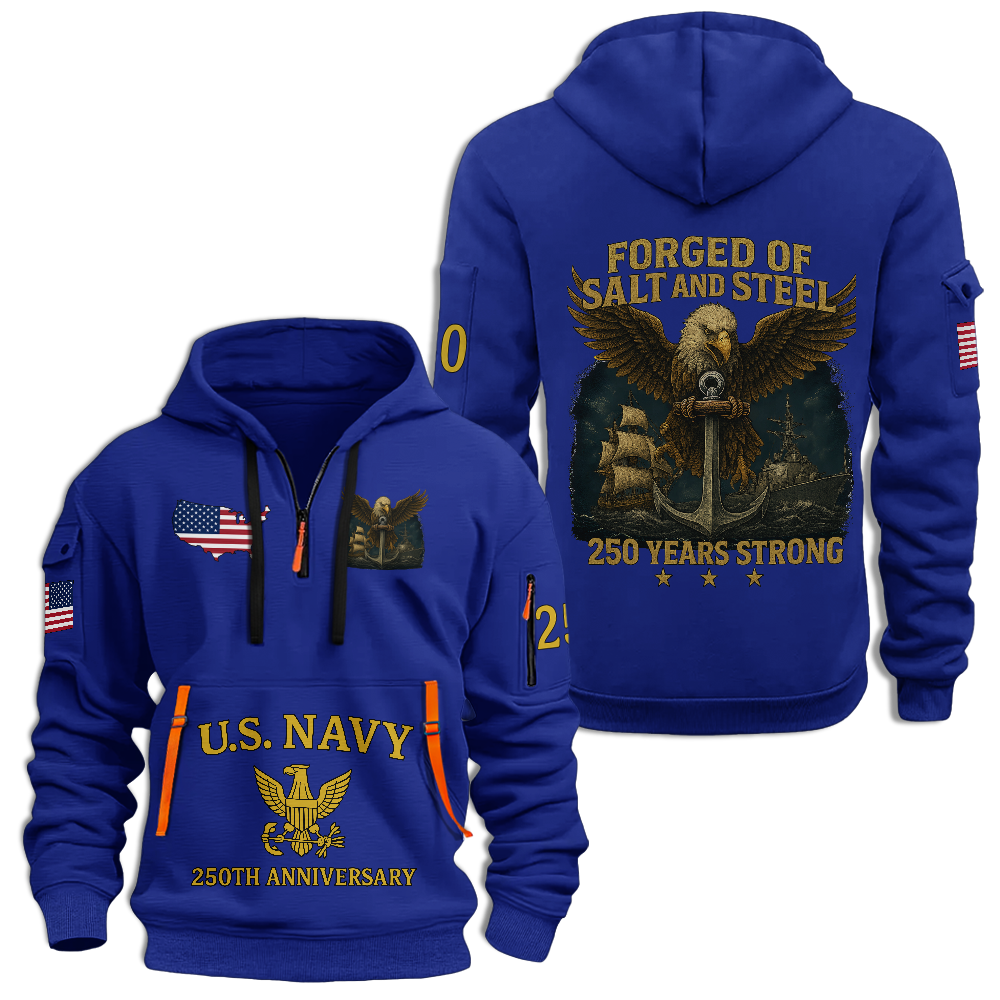 Navy 250th Anniversary Quarter Zip Hoodie