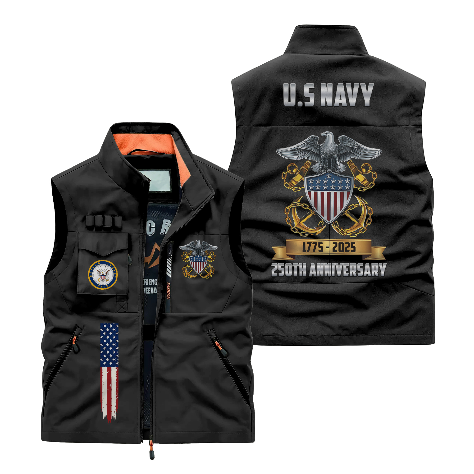 Navy 250th Anniversary Pocket Vest
