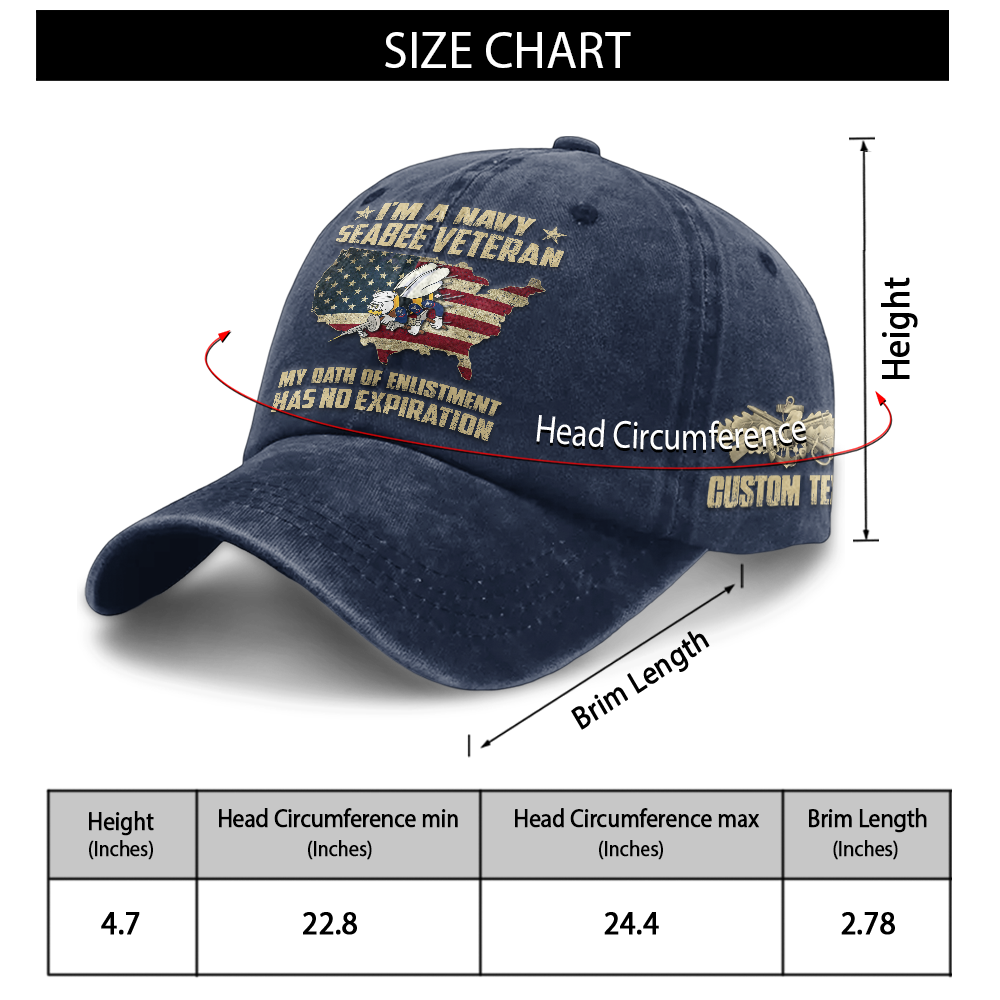 Personalizable Navy Seabee Washed Cap