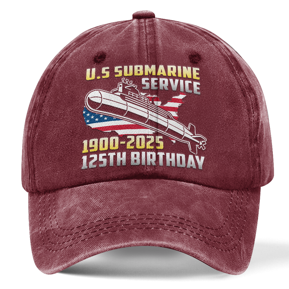 Navy Submarine 125th Birthday Washed Cap