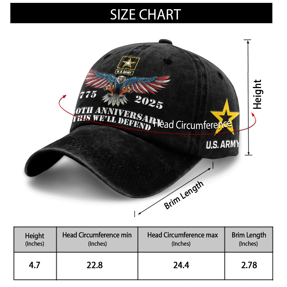 Army 250th Anniversary Washed Cap