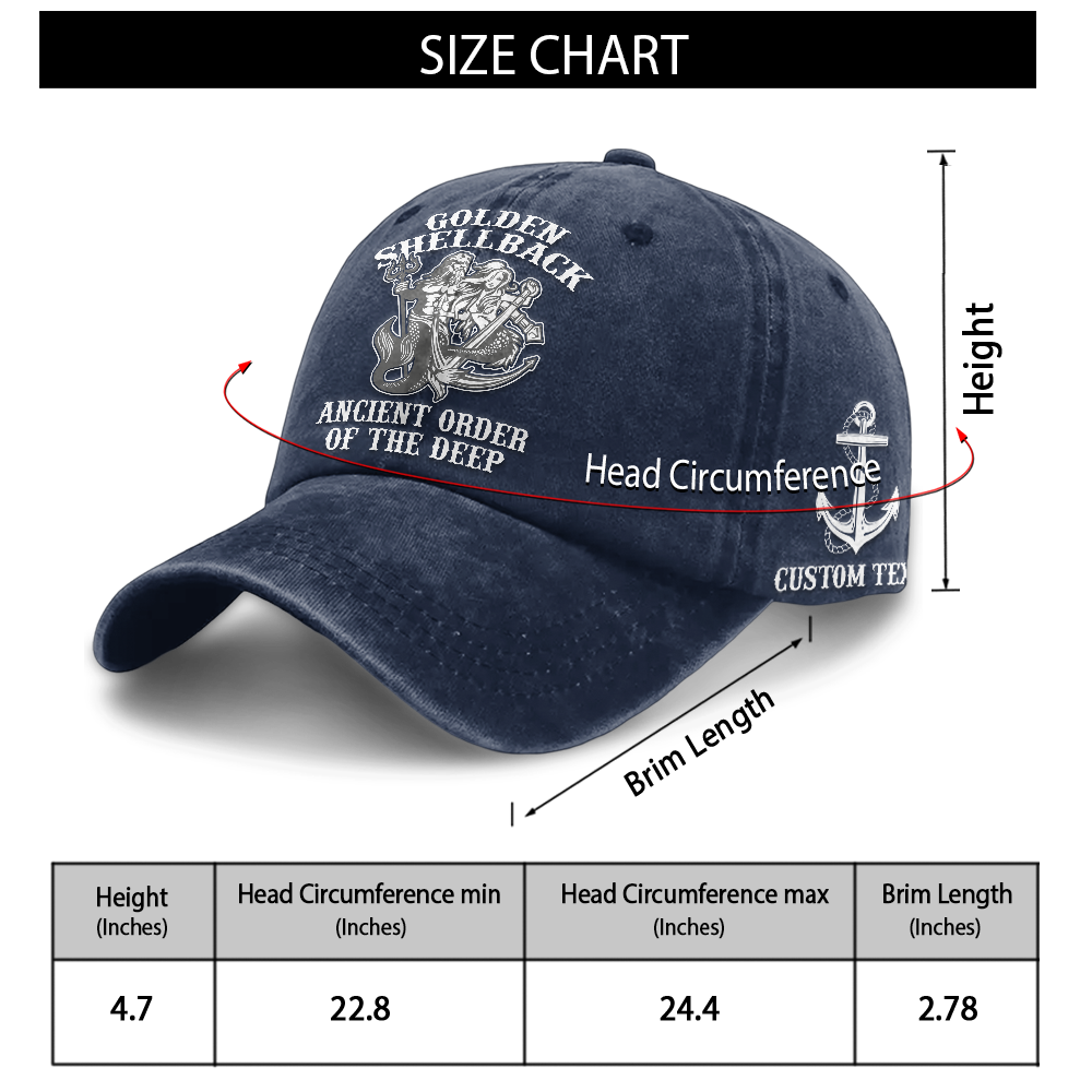 Personalizable Navy Shellback Washed Cap