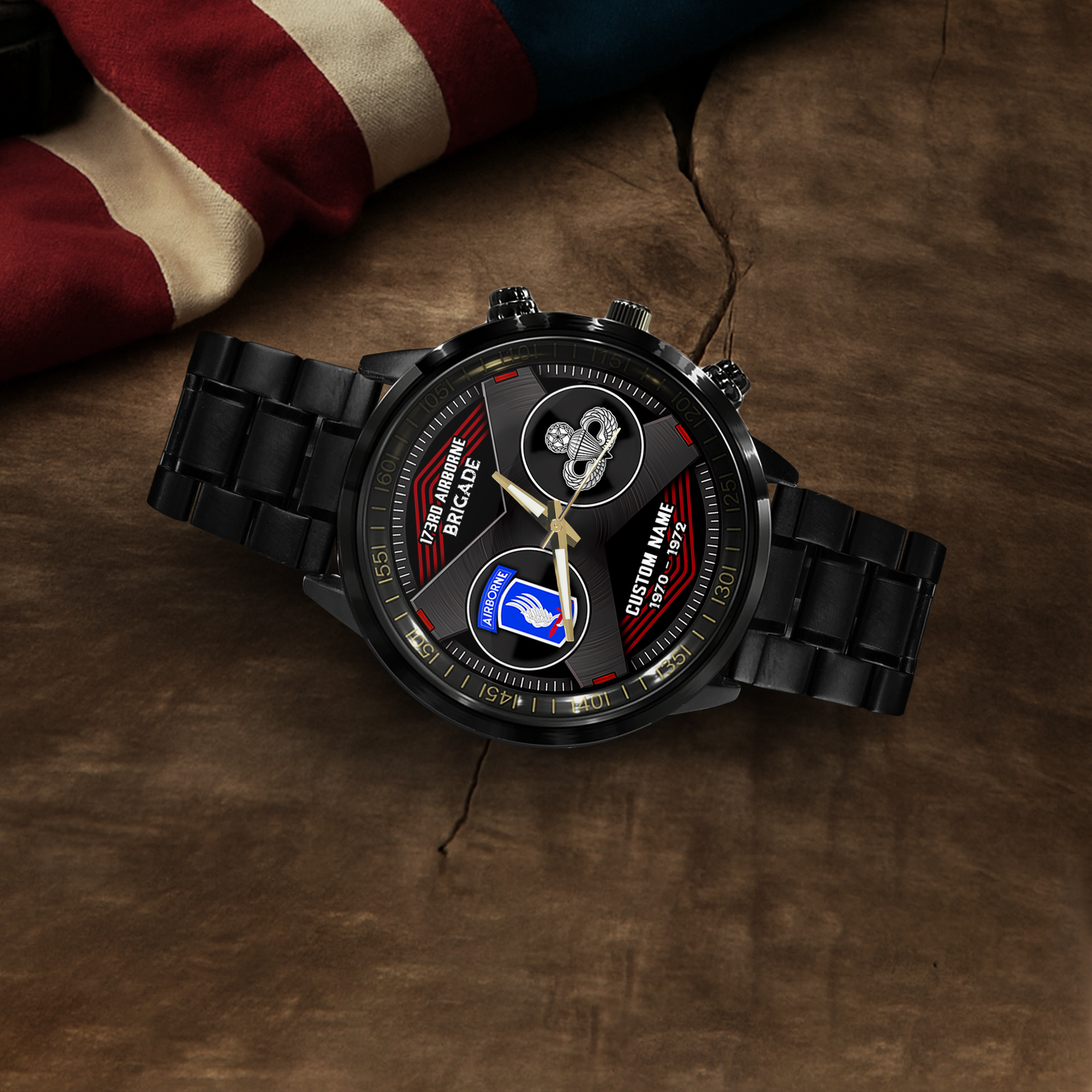 Personalizable 173rd Airborne Brigade Stainless Steel Watch