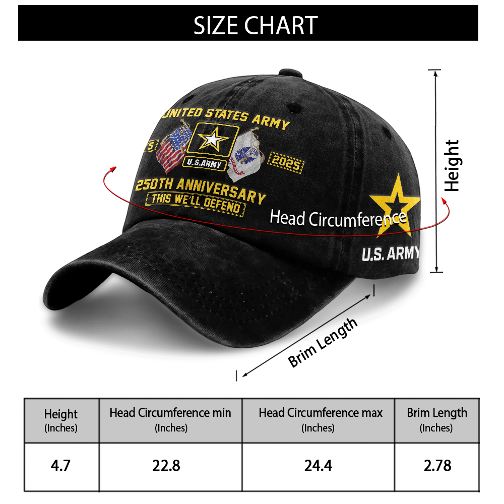 Army 250th Anniversary Washed Cap