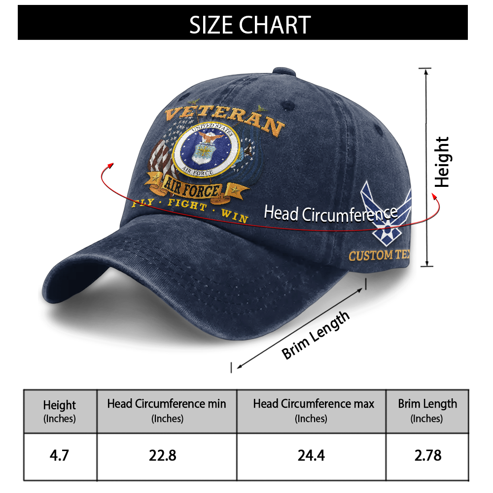 Personalizable Air Force Fly Fight Win Washed Cap