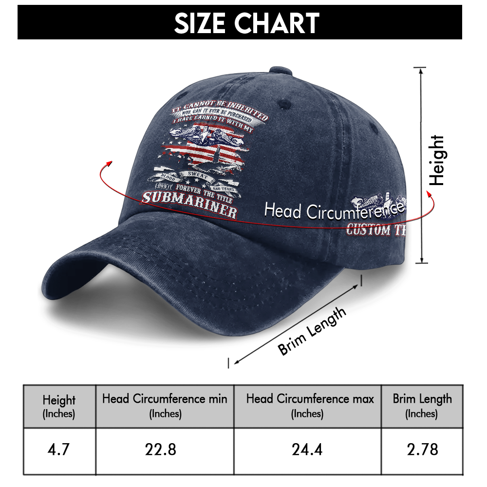 Navy Submarine Washed Cap