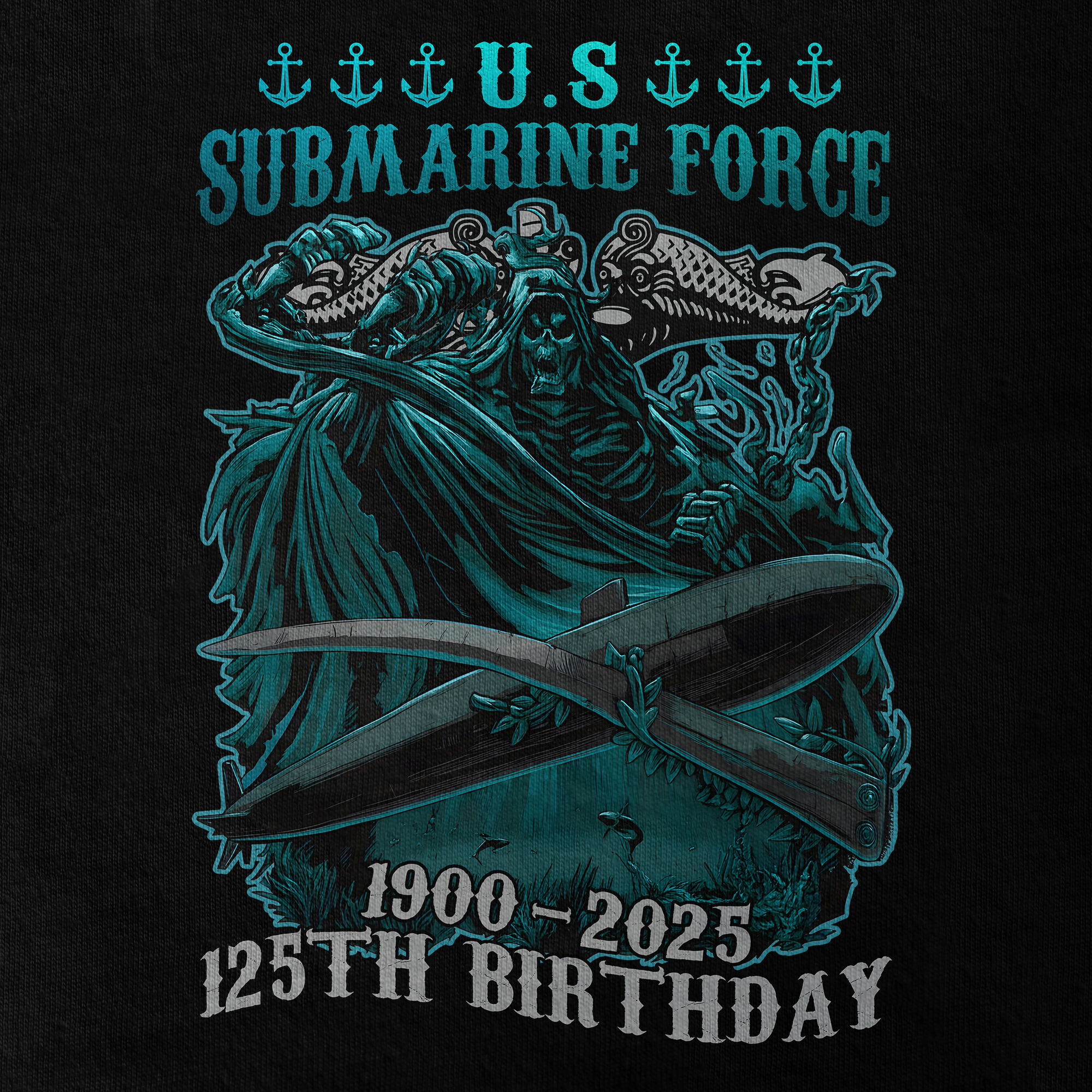 Navy Submarine 125th Birthday Double Sides Classic T-shirt