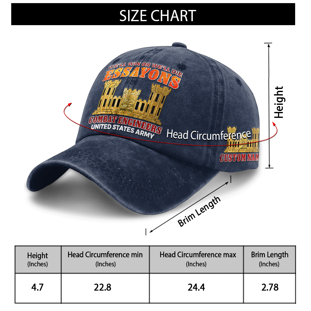 Personalizable Combat Engineer Washed Cap