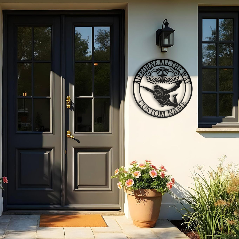 Personalized Airborne All The Way Metal Sign Wall Art