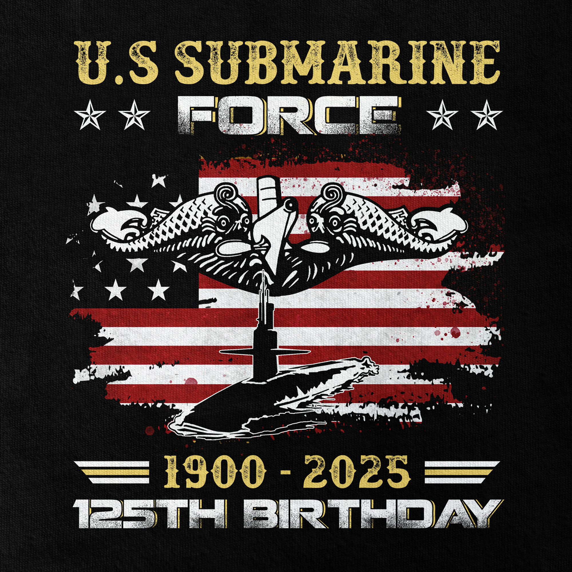 Navy Submarine 125th Birthday Double Sides Classic T-shirt