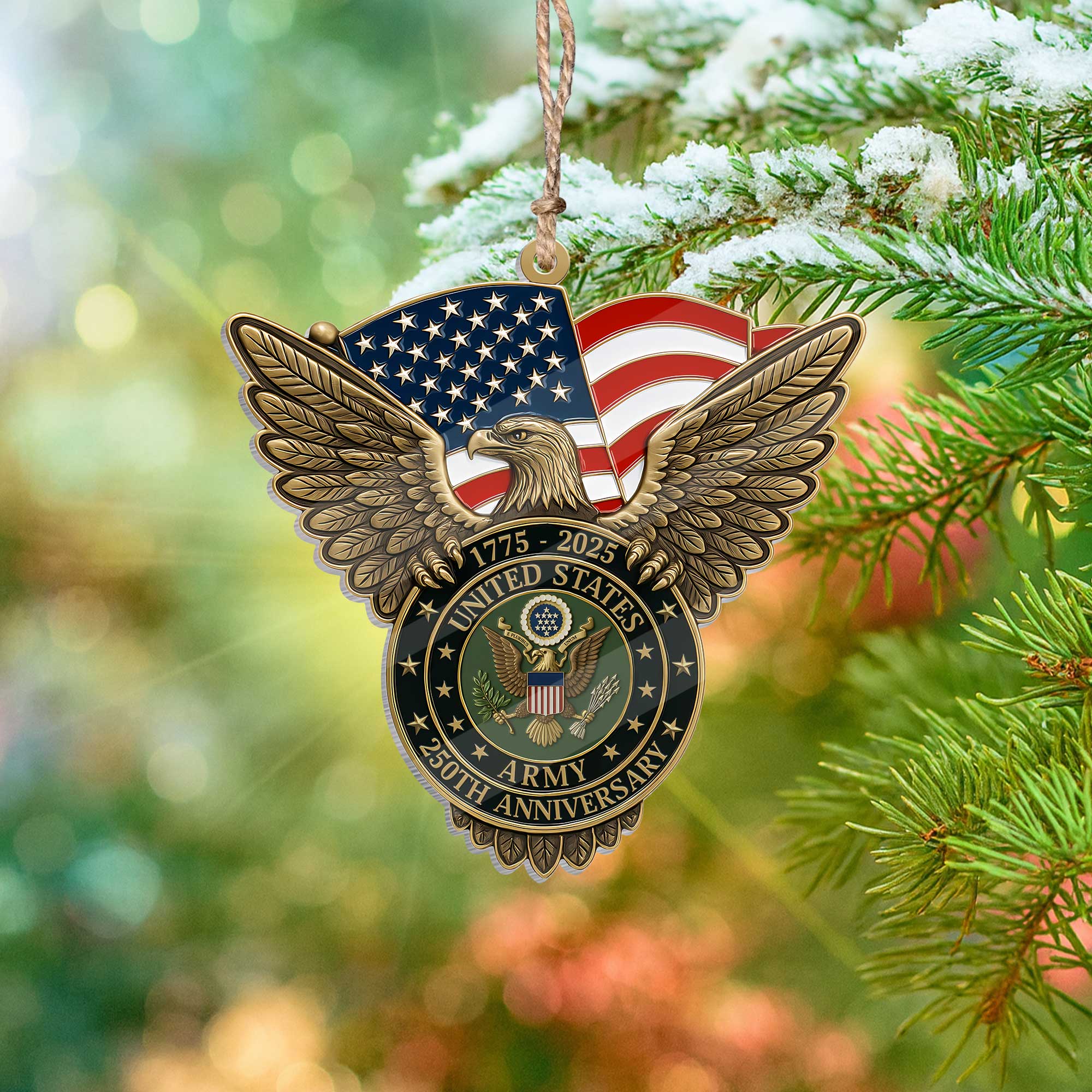 Army 250th Anniversary Acrylic Ornament