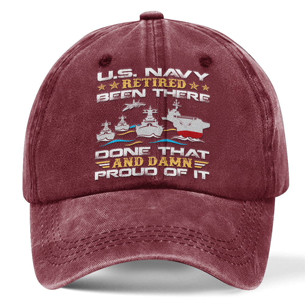 Personalized Navy Been There Done That Washed Cap