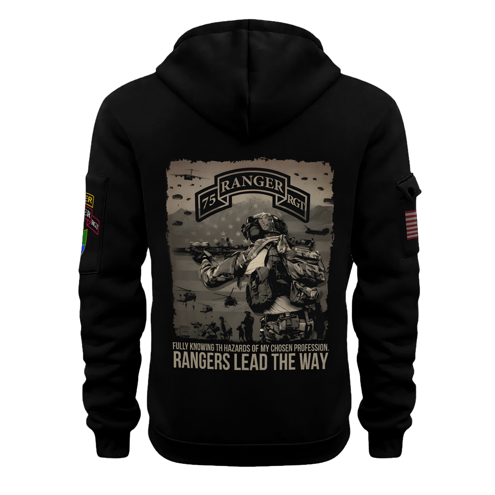 Personalizable 75th Ranger Regiment Quarter Zip Hoodie