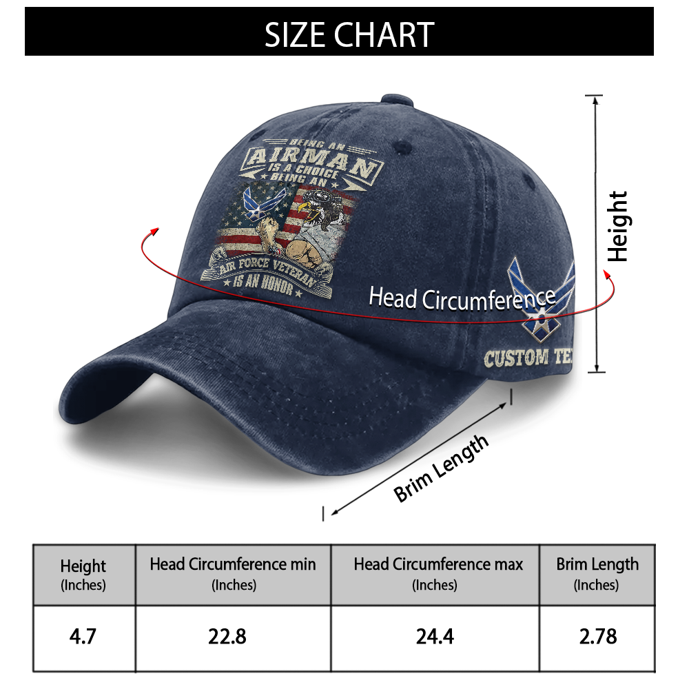 Personalizable Being An Air Force Veteran Is An Honor Washed Cap