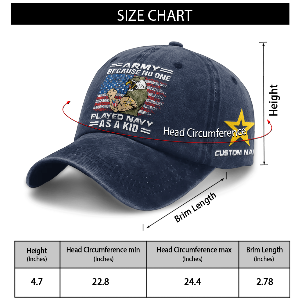 Personalizable Army Because No One Played Navy As A Kid Washed Cap