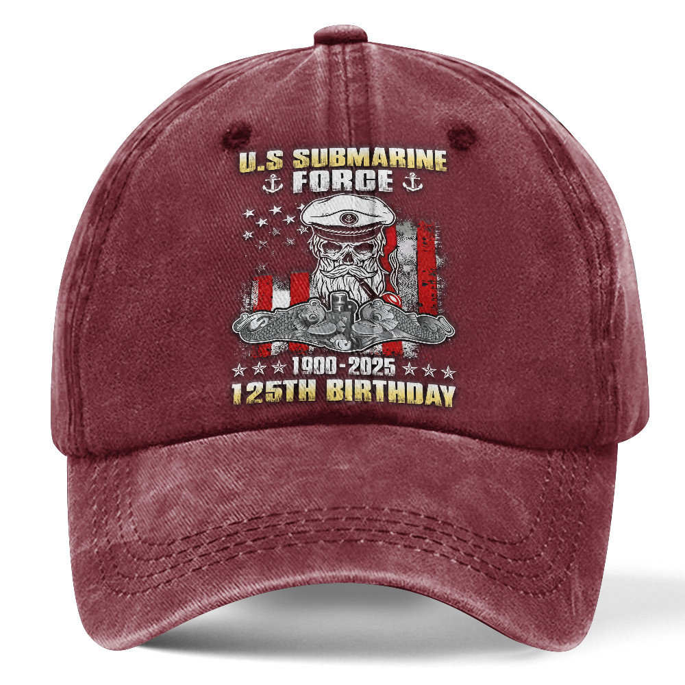 Navy Submarine 125th Birthday Washed Cap