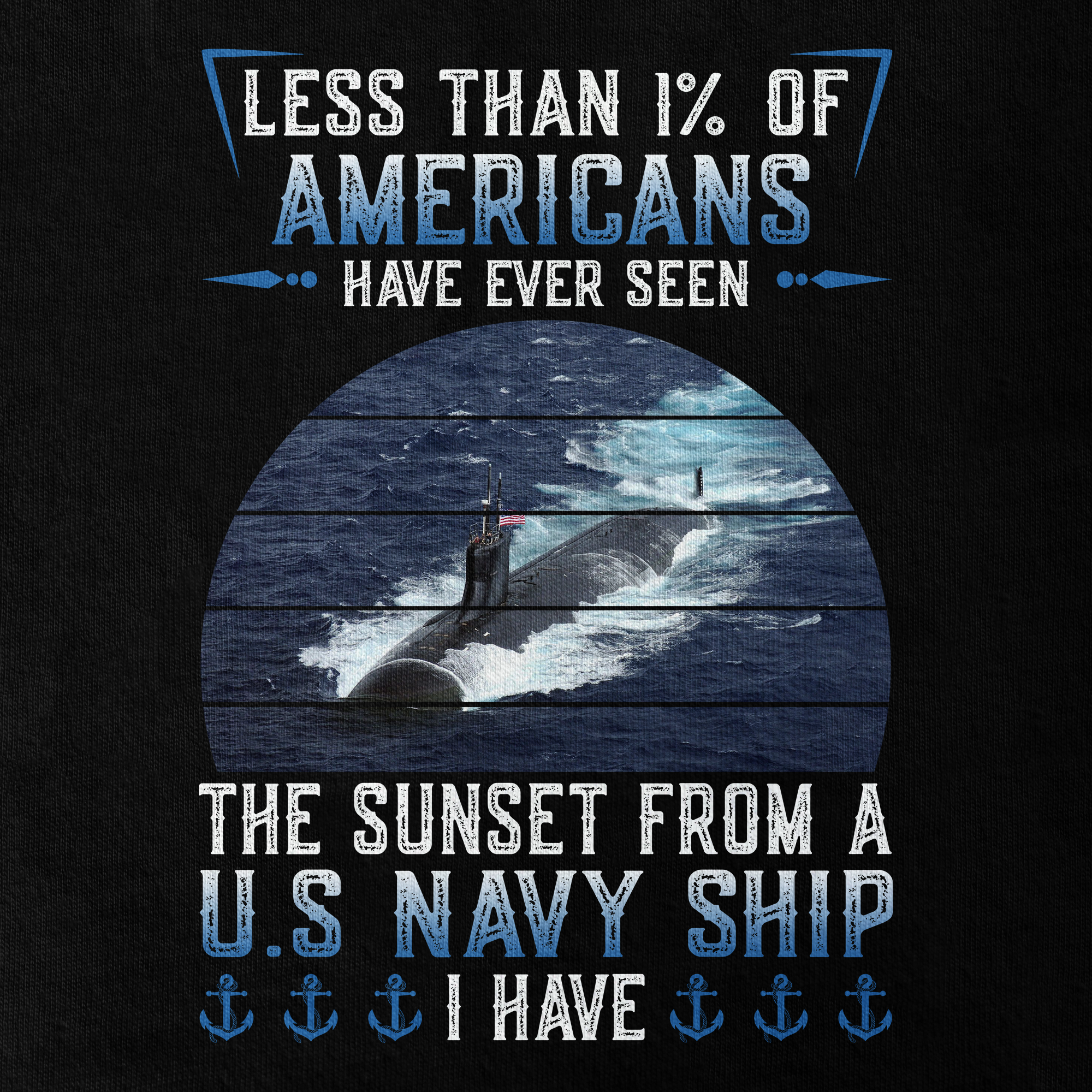 Navy Submarine Less Than 1% Navy Ship Double Side Classic T-shirt