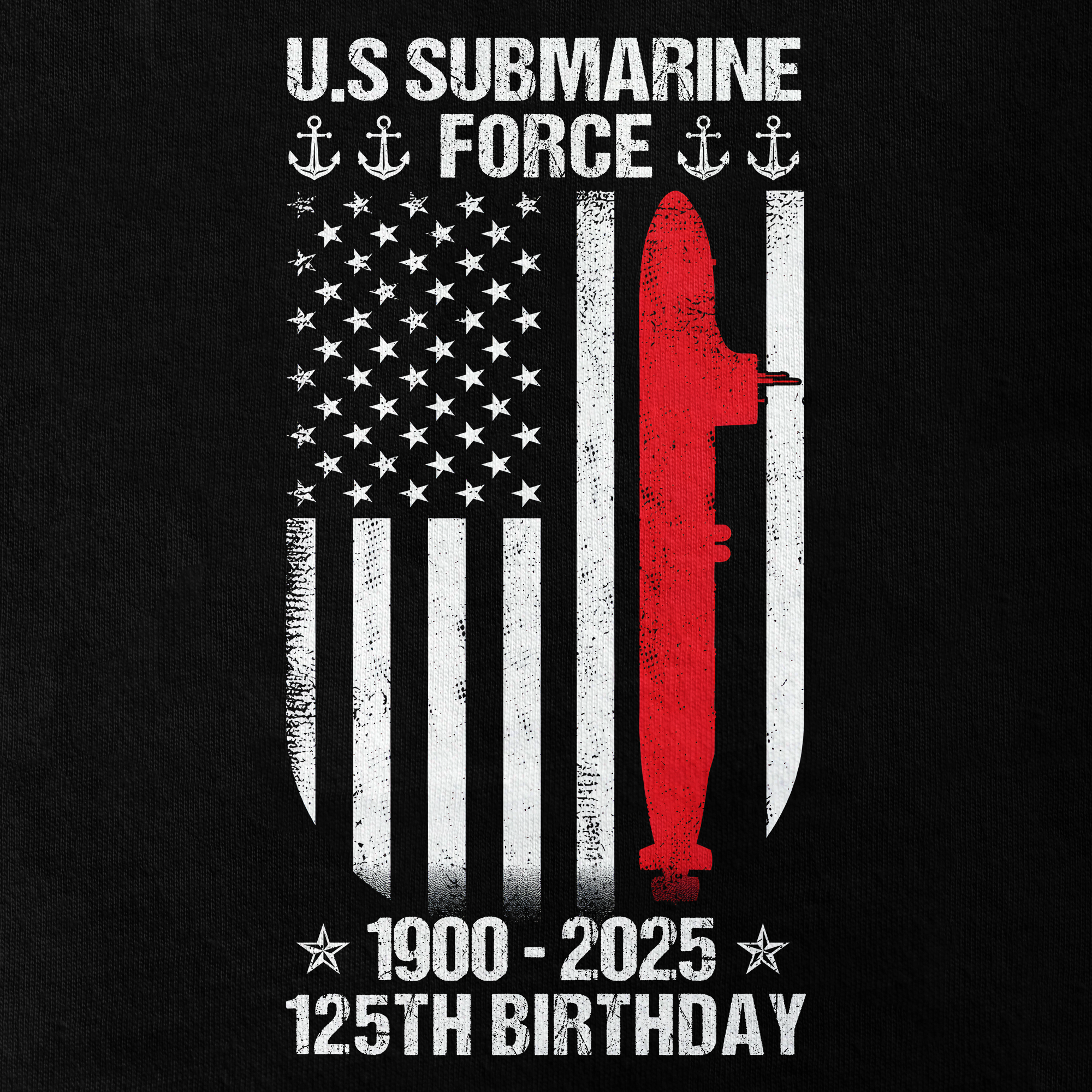 Navy Submarine 125th Birthday Double Sides Classic T-shirt