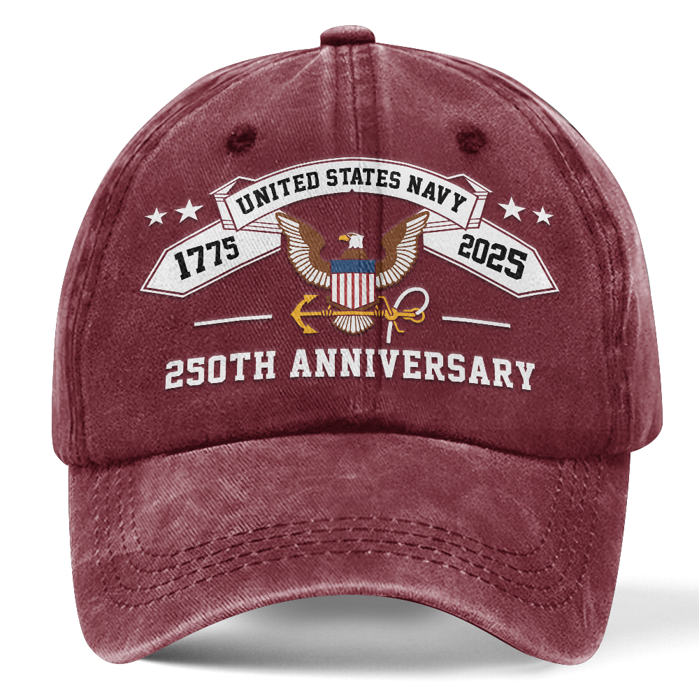 Navy 250th Anniversary Washed Cap