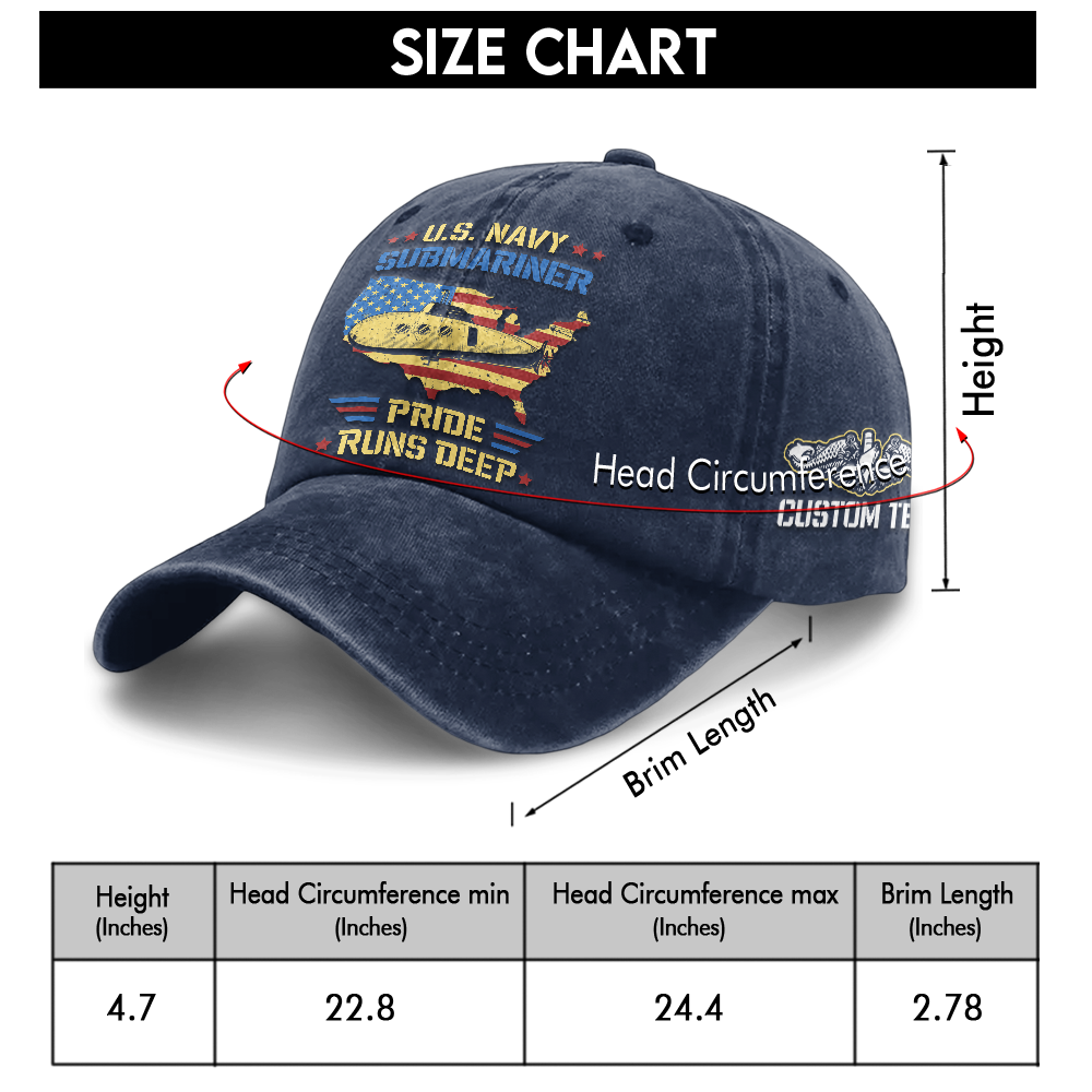 Navy Submarine Washed Cap