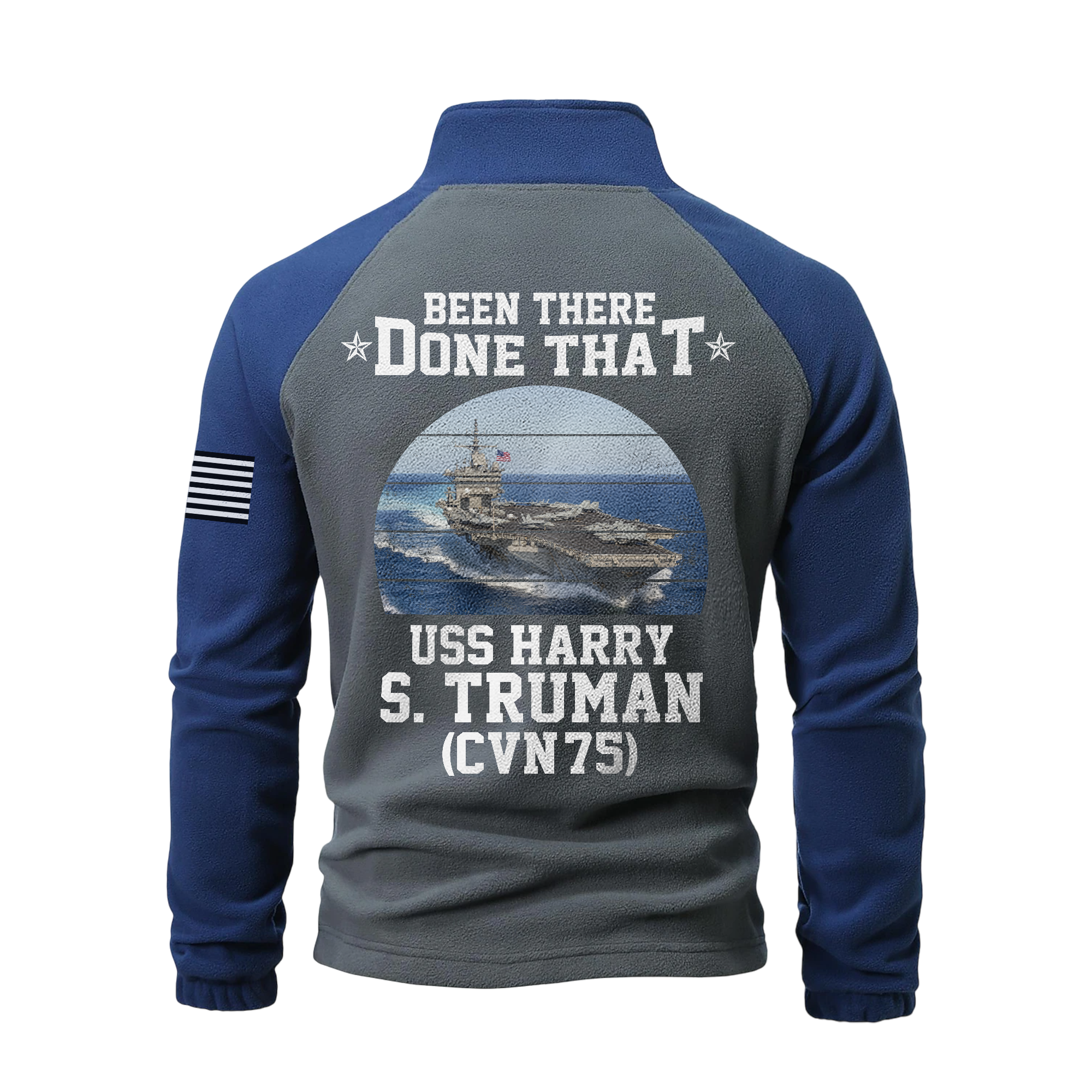 Personalizable Navy Ship Been There Done That Half-Zip Raglan Sweatshirt